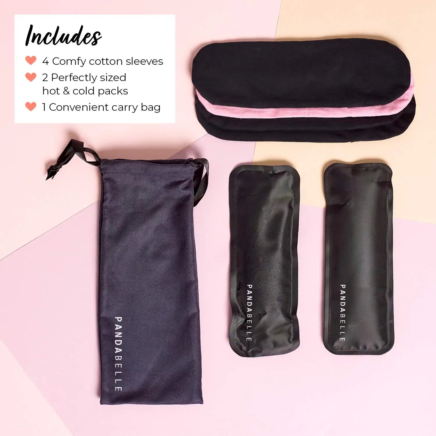 Pandabelle Hot & Cold Reusable Perineal Ice Pack with 4 Washable Cotton Sleeves & Carry Bag for Postpartum Perineal Pain, Hemorrhoids, C-Section Scar, Breastfeeding, Post-Waxing Hair Removal & More PANDABELLEAu supplements