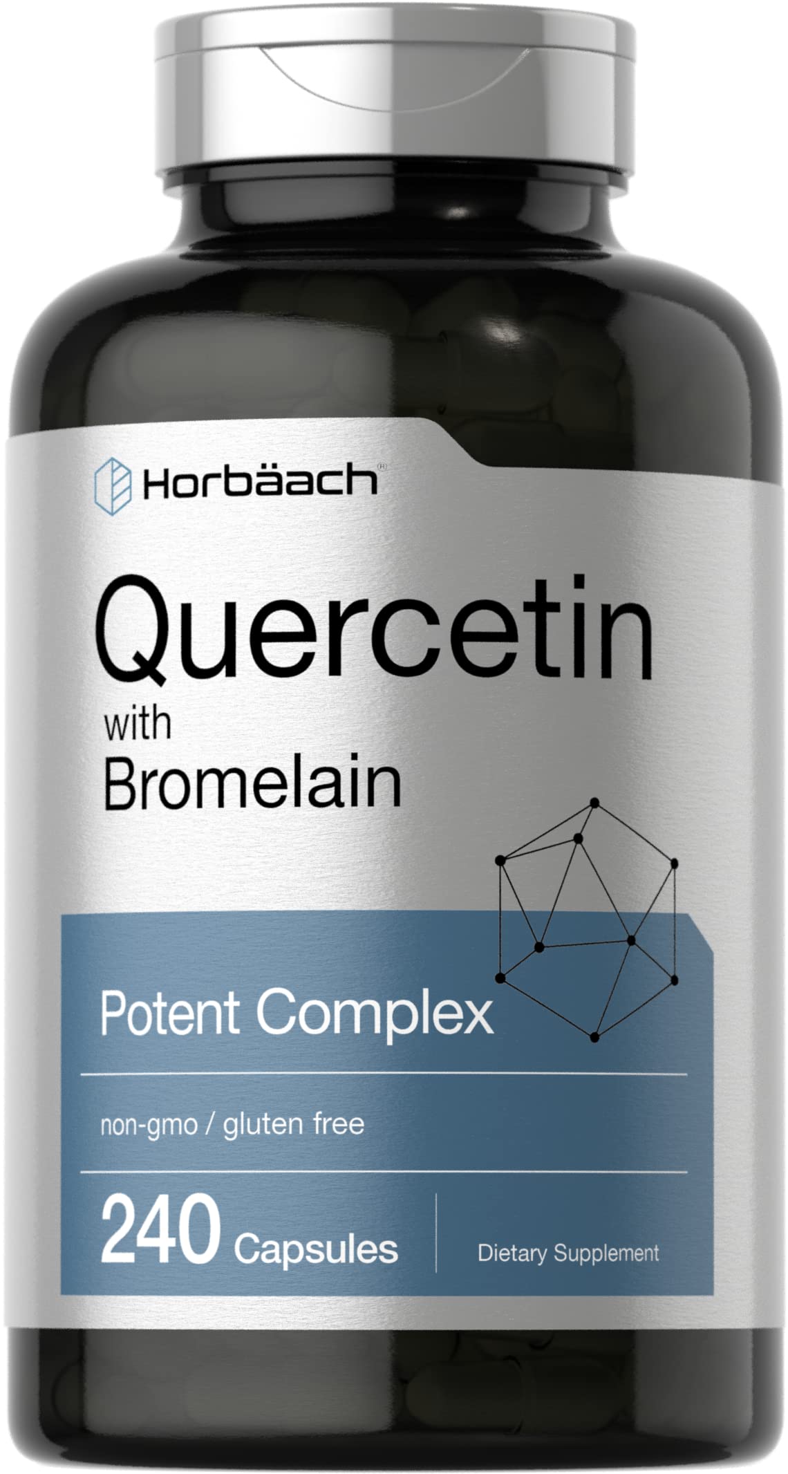 Quercetin with Bromelain Supplement | 240 Capsules | Non-GMO and Gluten Free HorbäachAu supplements