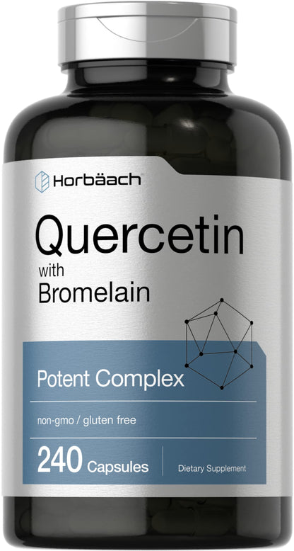 Quercetin with Bromelain Supplement | 240 Capsules | Non-GMO and Gluten Free HorbäachUS supplements
