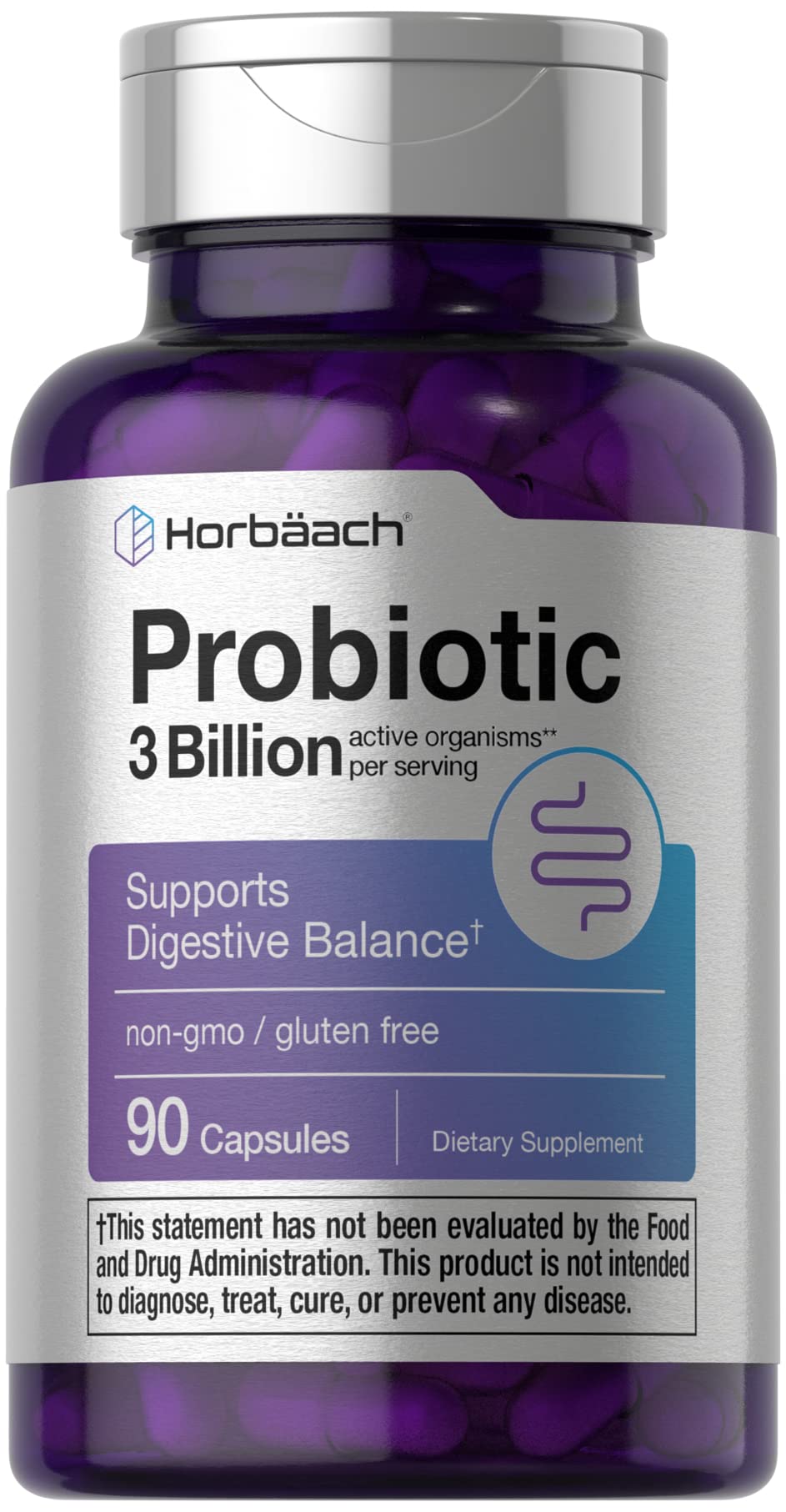 Probiotic for Women & Men's Digestive Health | 3 Billion CFU | 90 Capsules | Non-GMO HorbäachUS supplements