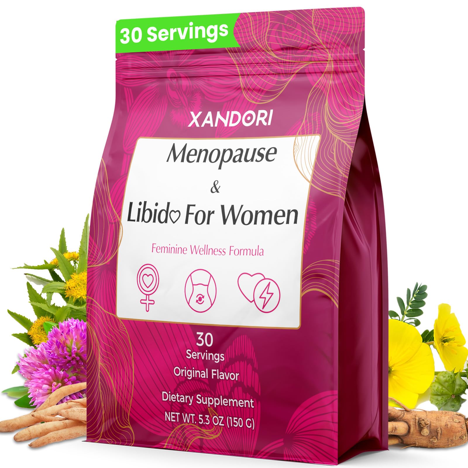 Menopause Supplements for Women, 10-in-1 Hormone Balance for Women, with Red Clover, Korean Ginseng, Shatavari - Menopause & Libisoothe Powder for Desire, Hot Flashes, Night Sweats & Mood - 5.3 Oz XandoriAu supplements