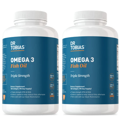 Dr. Tobias Omega 3 Fish Oil, 800 mg EPA 600 mg DHA Omega 3 Supplement for Heart Dr. TobiasUS supplements