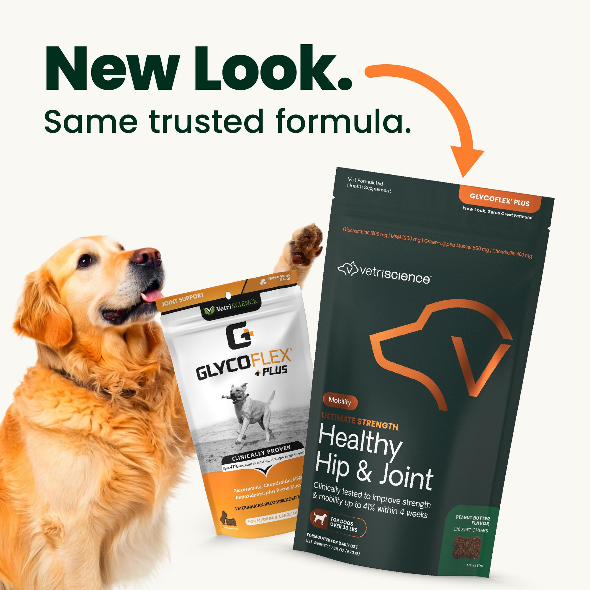 VetriScience Ultimate Strength Hip & Joint Supplement for Dogs, GlycoFlex Plus – MSM, Chondroitin & Green-Lipped Mussel Chews for Mobility, Flexibility, Comfort & Support, Peanut Butter Flavor 120 Cnt VETRISCIENCEAu supplements