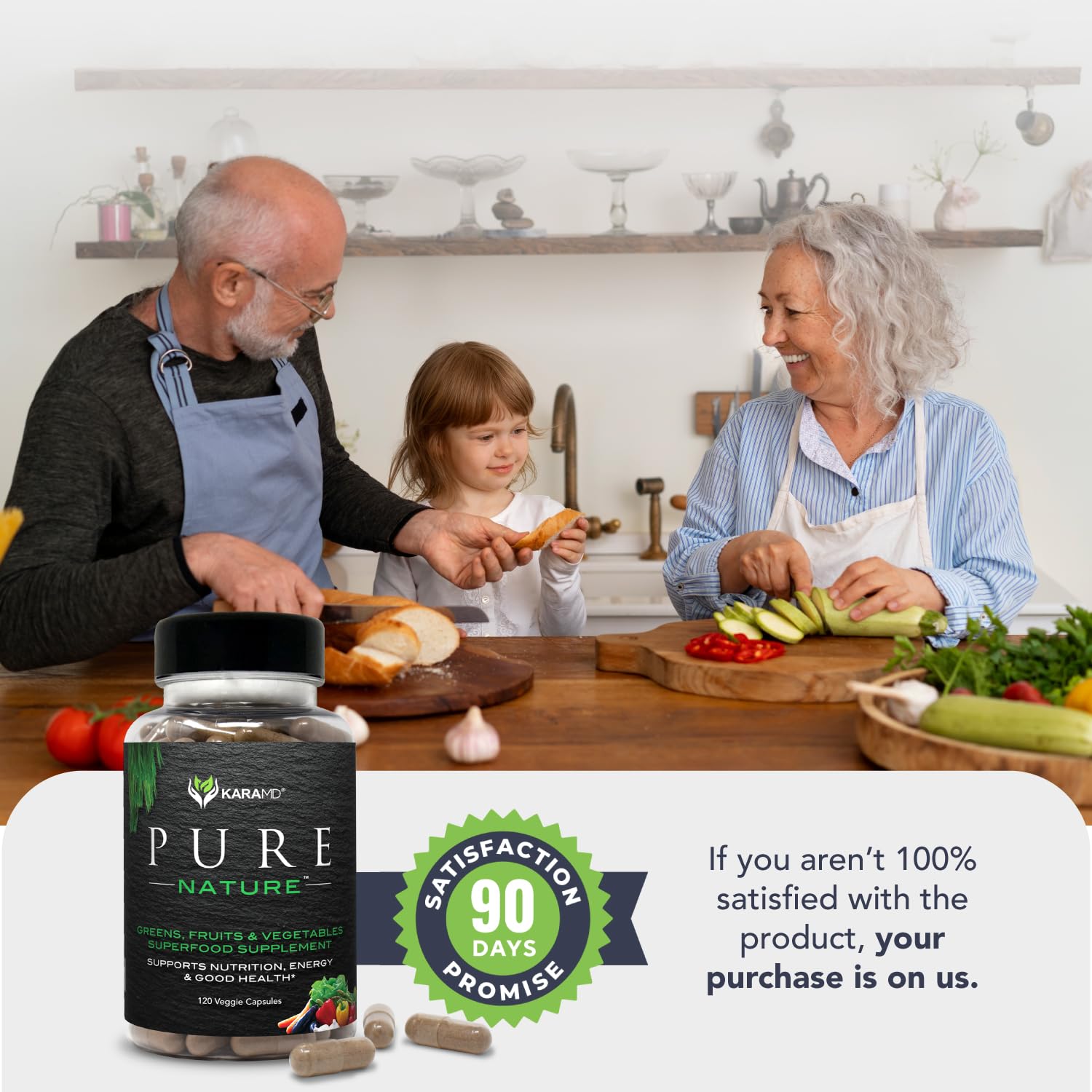 KaraMD Pure Nature | Greens, Fruit and Veggies Supplement | Vitamins, Fiber & Antioxidants | 20 Fruits and Vegetables Supplements for Energy & Digestion | Gluten Free & Vegan Friendly (30 Servings) KaraMDAu supplements