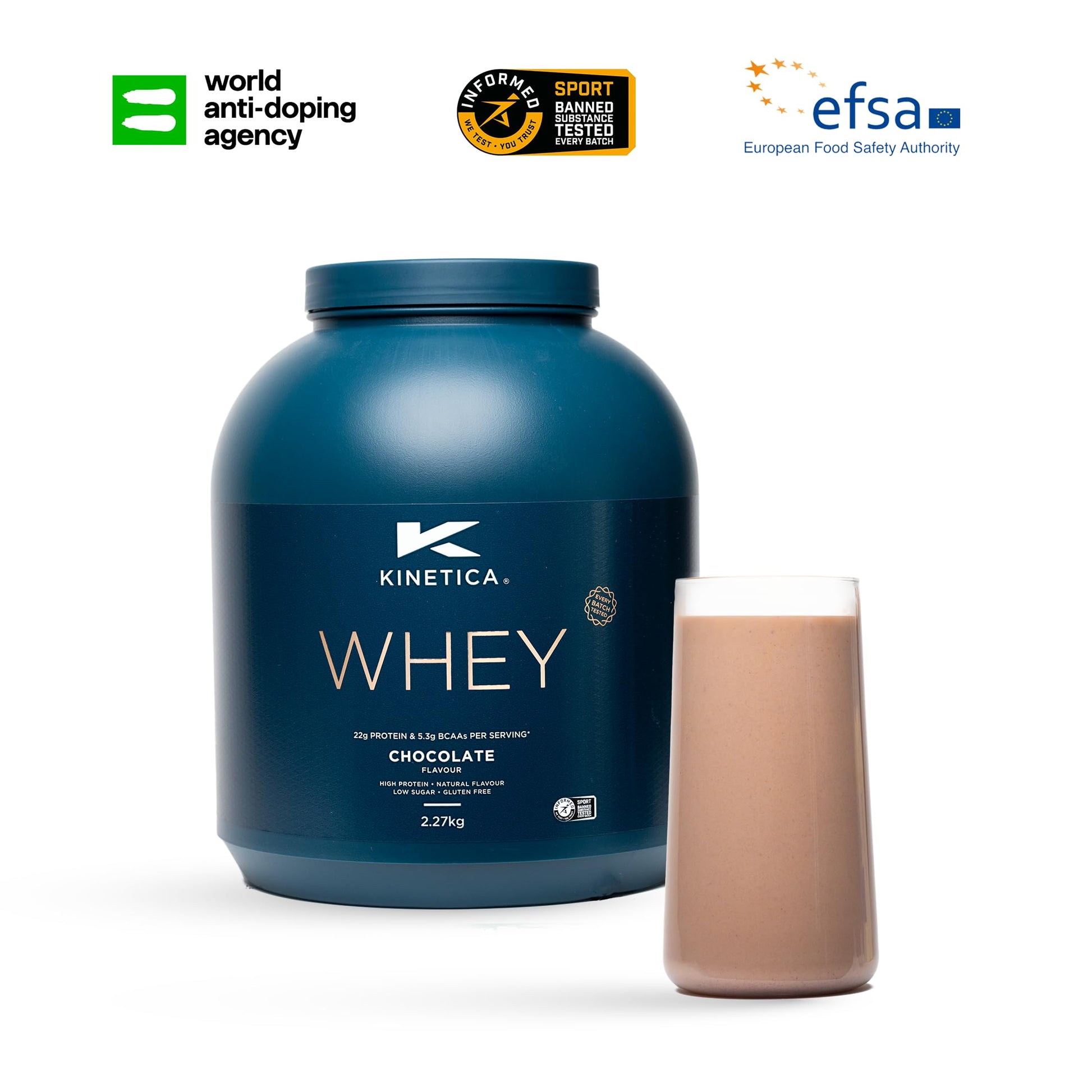 Kinetica Chocolate Whey Protein Powder | 2.27kg | 22g Protein per Serving | 76 Servings KineticaAu supplements
