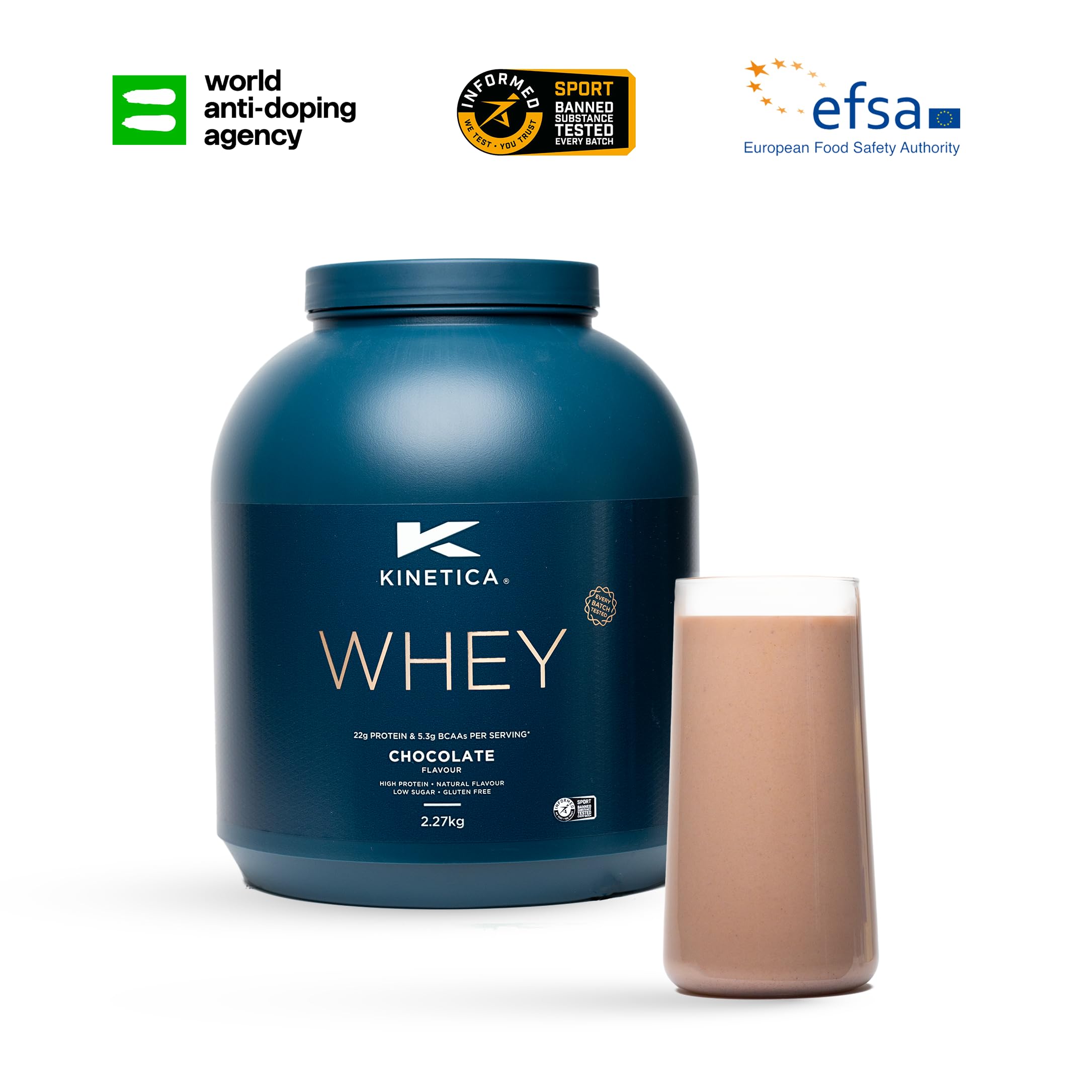 Kinetica Chocolate Whey Protein Powder | 2.27kg | 22g Protein per Serving | 76 Servings KineticaAu supplements