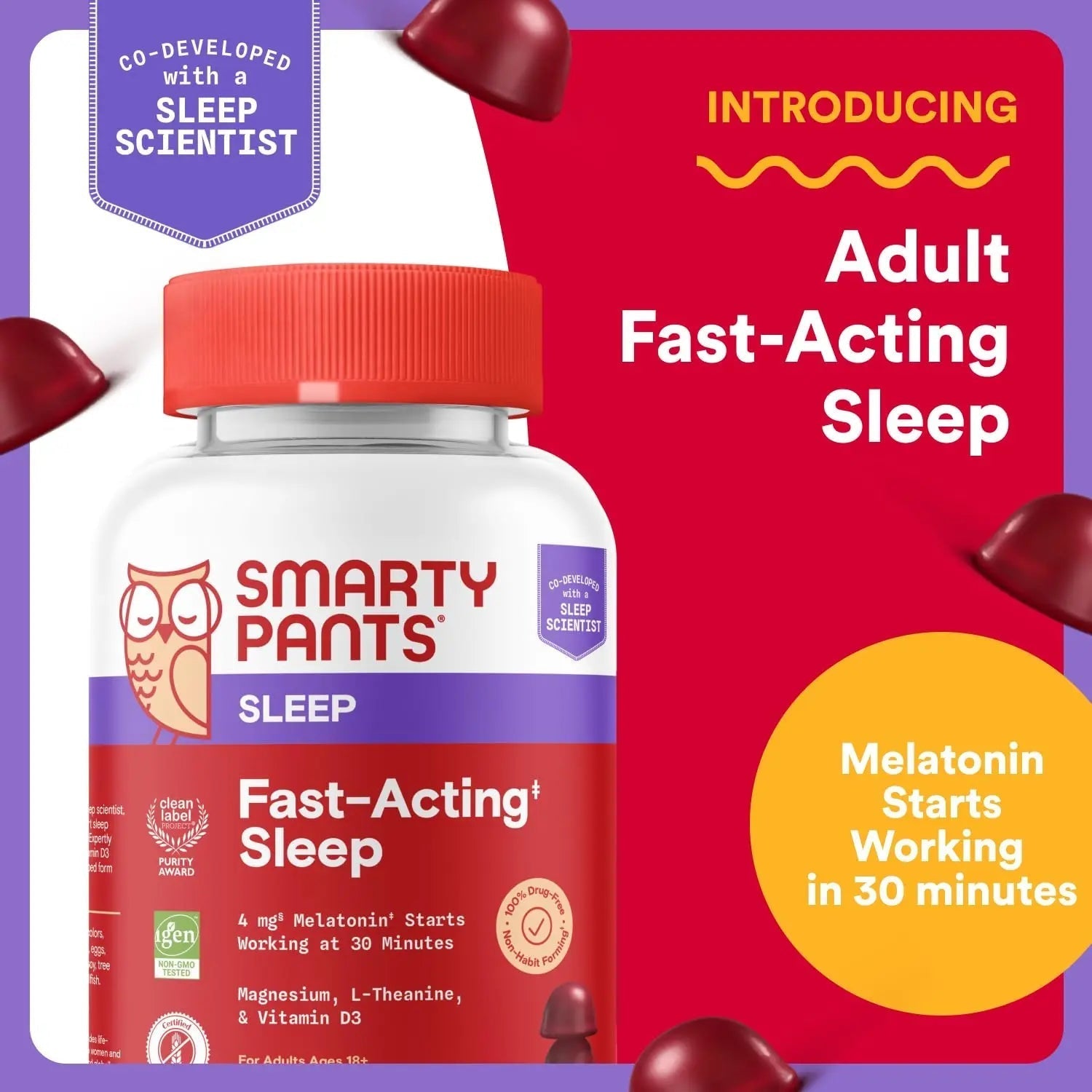 SmartyPants Adult Sleep Gummies with Melatonin: Magnesium & L-Theanine, Drug-Free, Non-Habit Forming Sleep Aid SmartyPantsAu supplements