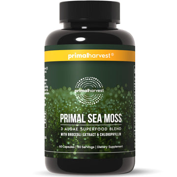 Primal Harvest Sea Moss Capsules with Bladderwack and Irish Sea Moss, Chlorella, Broccoli Seed Extract Plant-Based Supplements for Adults Primal HarvestAu supplements