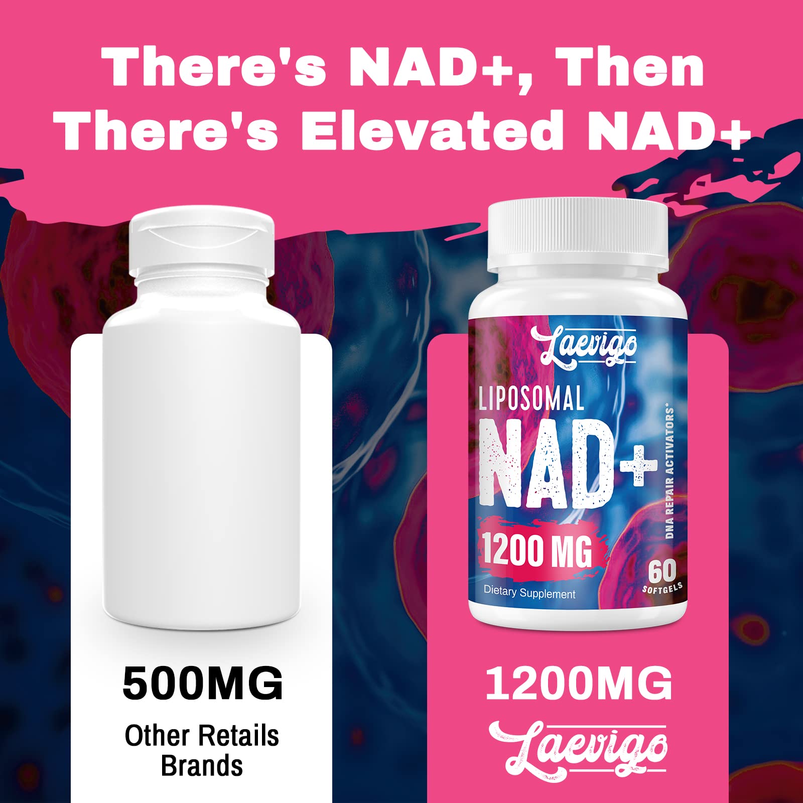 Laevigo Liposomal NAD+ Supplement 1200mg High Absorption, Cellular Energy & Mitochondrial Support, NAD Plus for Longevity & Vitality, Anti-Aging Formula, 60 Softgels LaevigoAu supplements