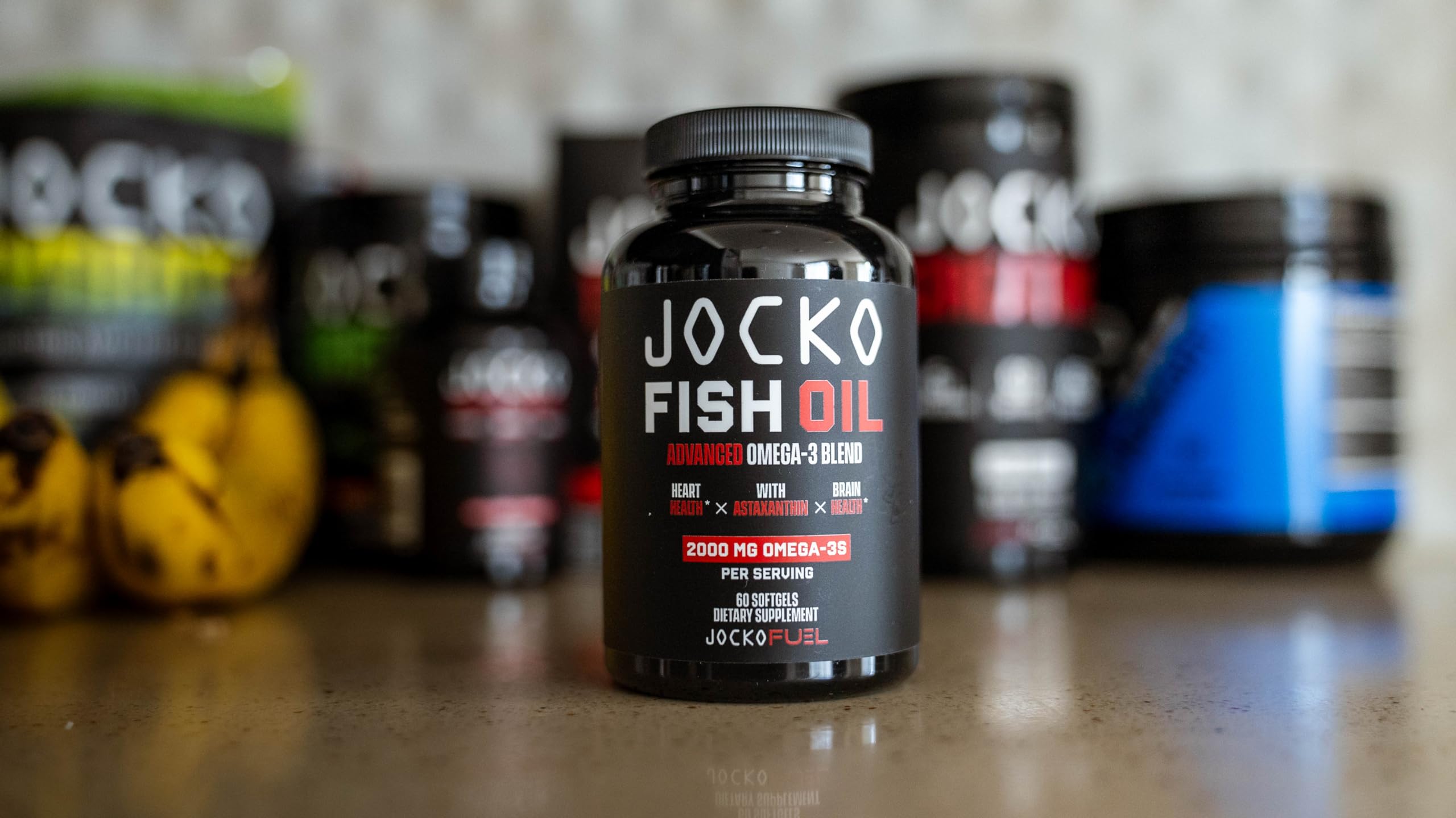 Jocko Fuel Omega 3 Fish Oil Supplement 2000mg - Burpless Fatty Acid Supplement, Wild Caught, Powerful Antioxidant with Astaxanthin (60 Capsules) Jocko FuelAu supplements