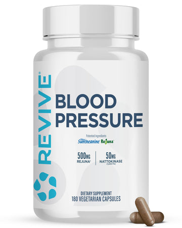 Revive MD Blood Pressure Support Supplement - Supports Heart and Circulatory Health, Energy & Daily Wellness - Magnesium, Potassium, Folic Acid & Garlic Formula (180 Vegetarian Capsules, 60 Servings) ReviveAu supplements