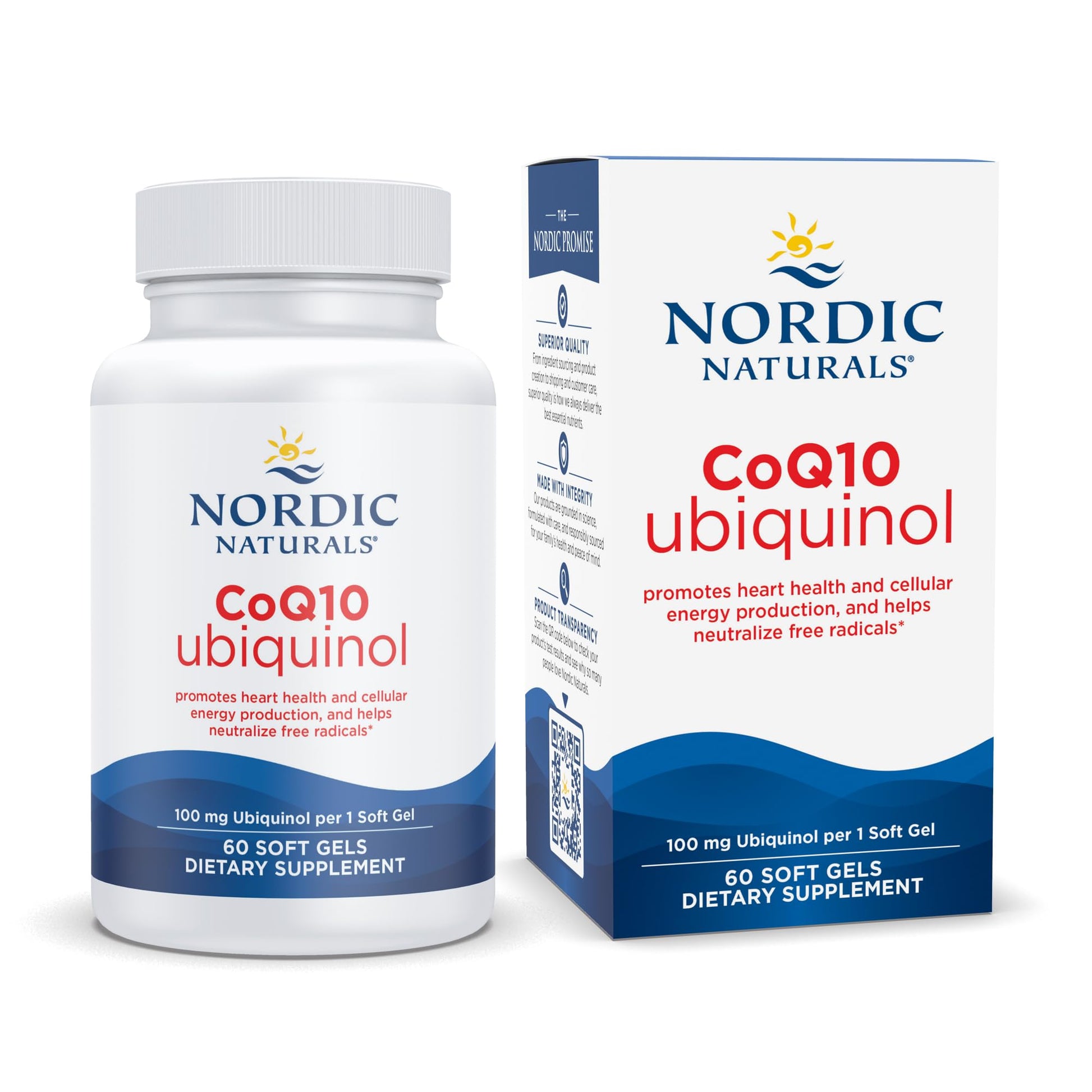 Nordic Naturals Nordic CoQ10 Ubiquinol - 60 Mini Soft Gels - 100 mg Coenzyme Q10 (CoQ10) Ubiquinol - Heart & Brain Health, Cellular Energy Production, Antioxidant Support - Non-GMO - 60 Servings Nordic NaturalsAu supplements