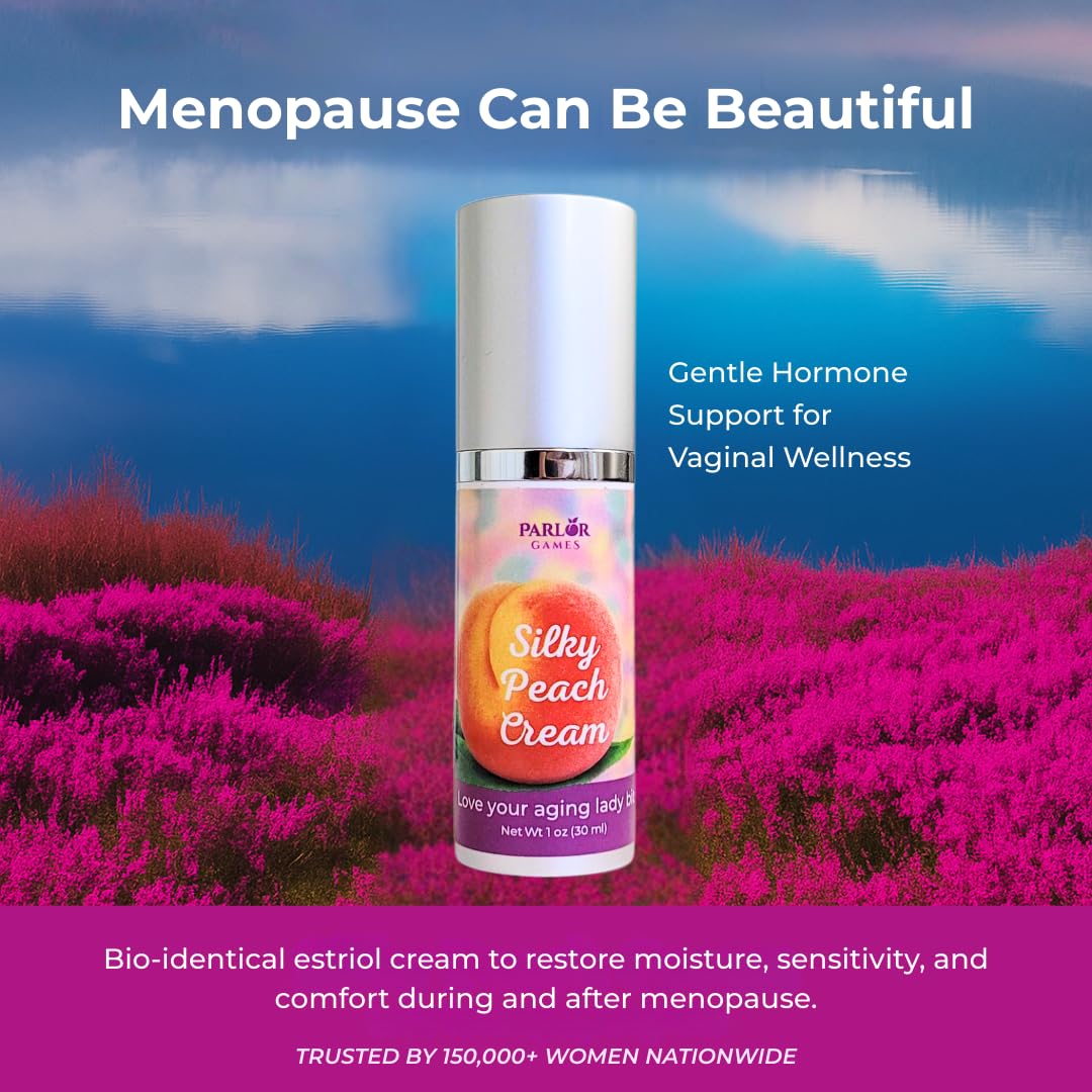 Silky Peach Cream by Parlor Games – Bioidentical Estriol Cream for Women – Menopause Relief for Vaginal Dryness & Vulva Itch – 30ml Bottle (2 Month Supply) Parlor GamesAu supplements