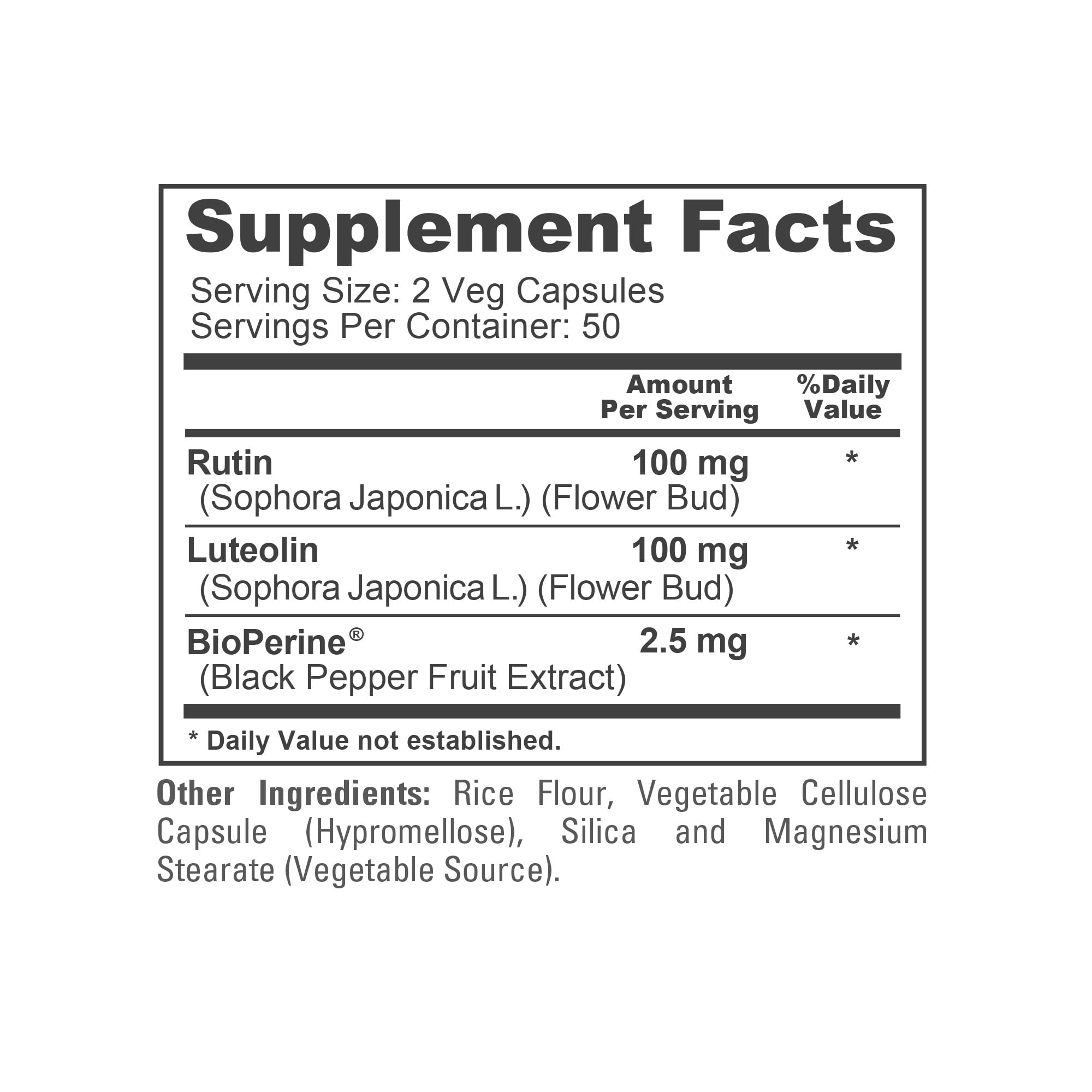 NusaPure Luteolin Complex with Rutin 200 mg | 100 Capsules | Vegetarian, Non-GMO & Vegan Flavonoid Formula NusaPureAu supplements