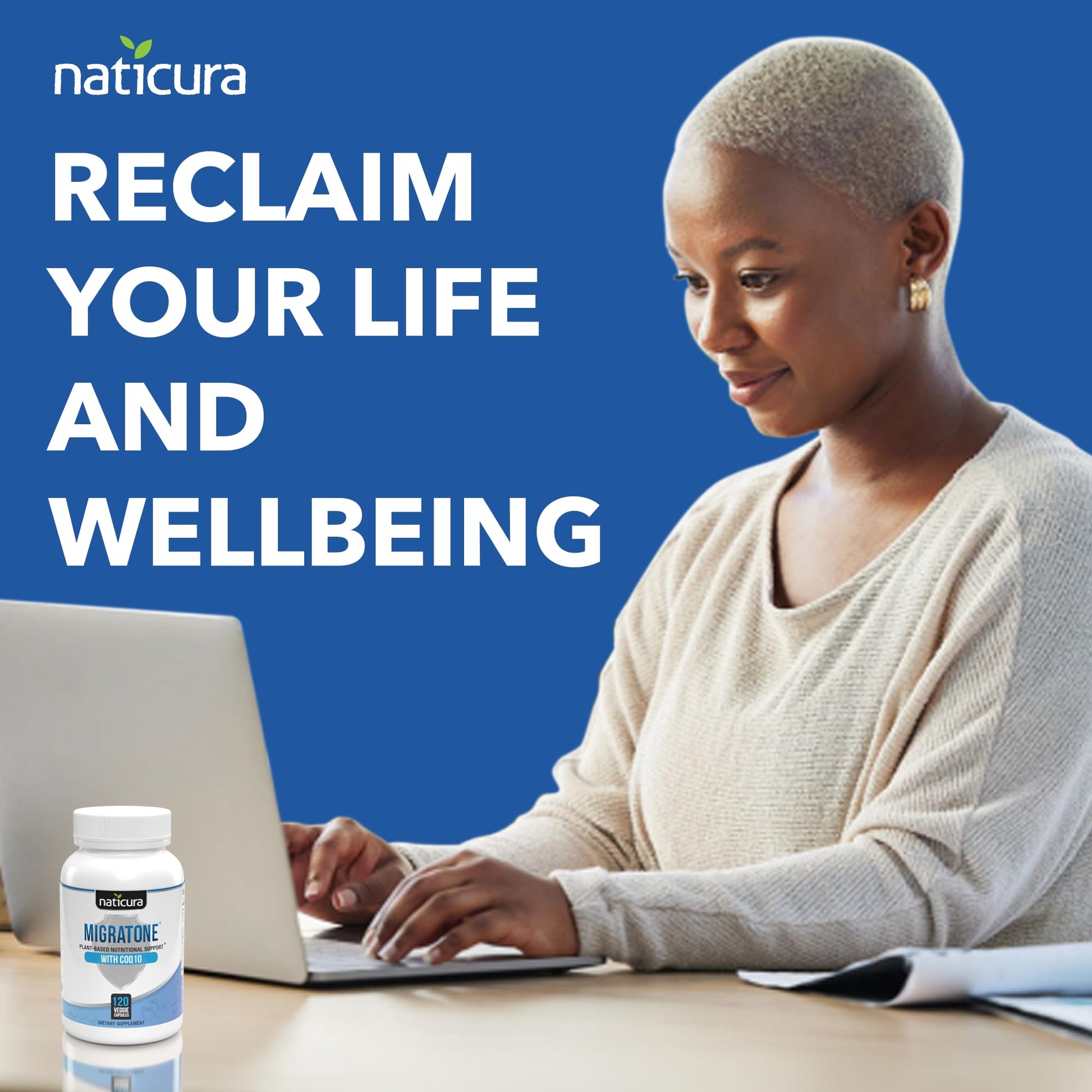 Migratone Migraine Relief Nutritional Support Supplement - with Magnesium, Riboflavin Vitamin B2, B6 & B12, Microactive Coq10, Feverfew, PA-Free Butterbur, and Folate - Clinically Preferred Blend NaticuraAu supplements