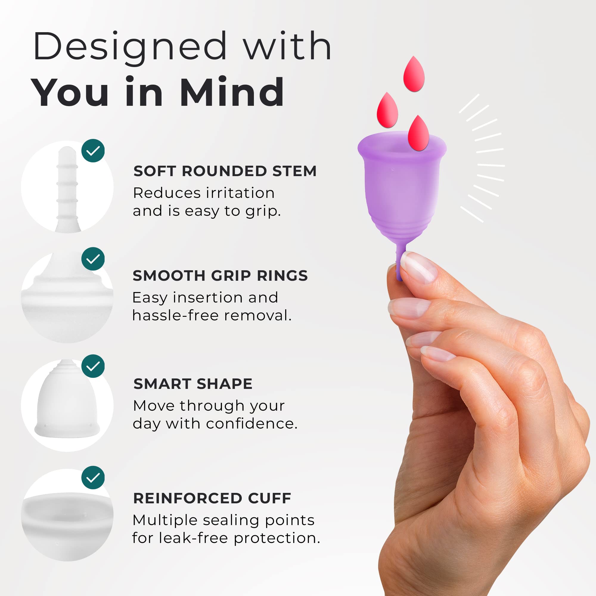 EcoBlossom Reusable Menstrual Cup Set - The Most Reliable Medical Grade Silicone Period Cups EcoBlossomAu supplements