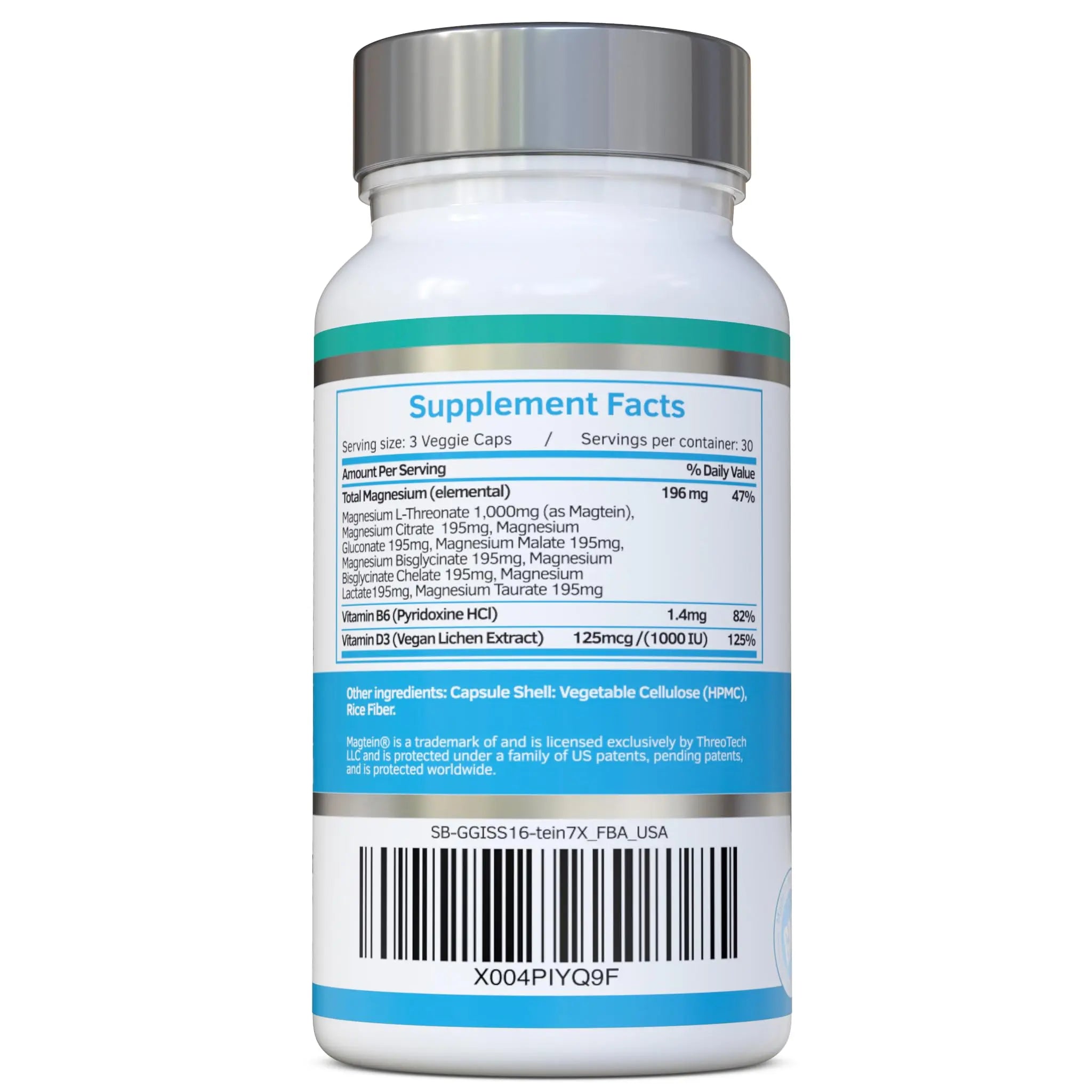 Magnesium L-Threonate Complex 7-in-1 with 1000mg of Magtein Plus Magnesium as Bisglycinate, Taurate, Citrate, Gluconate, Malate & Lactate - Supports Sleep - Vegan, US Made and No Artificial Nasties swiss bioenergeticsnz supplements