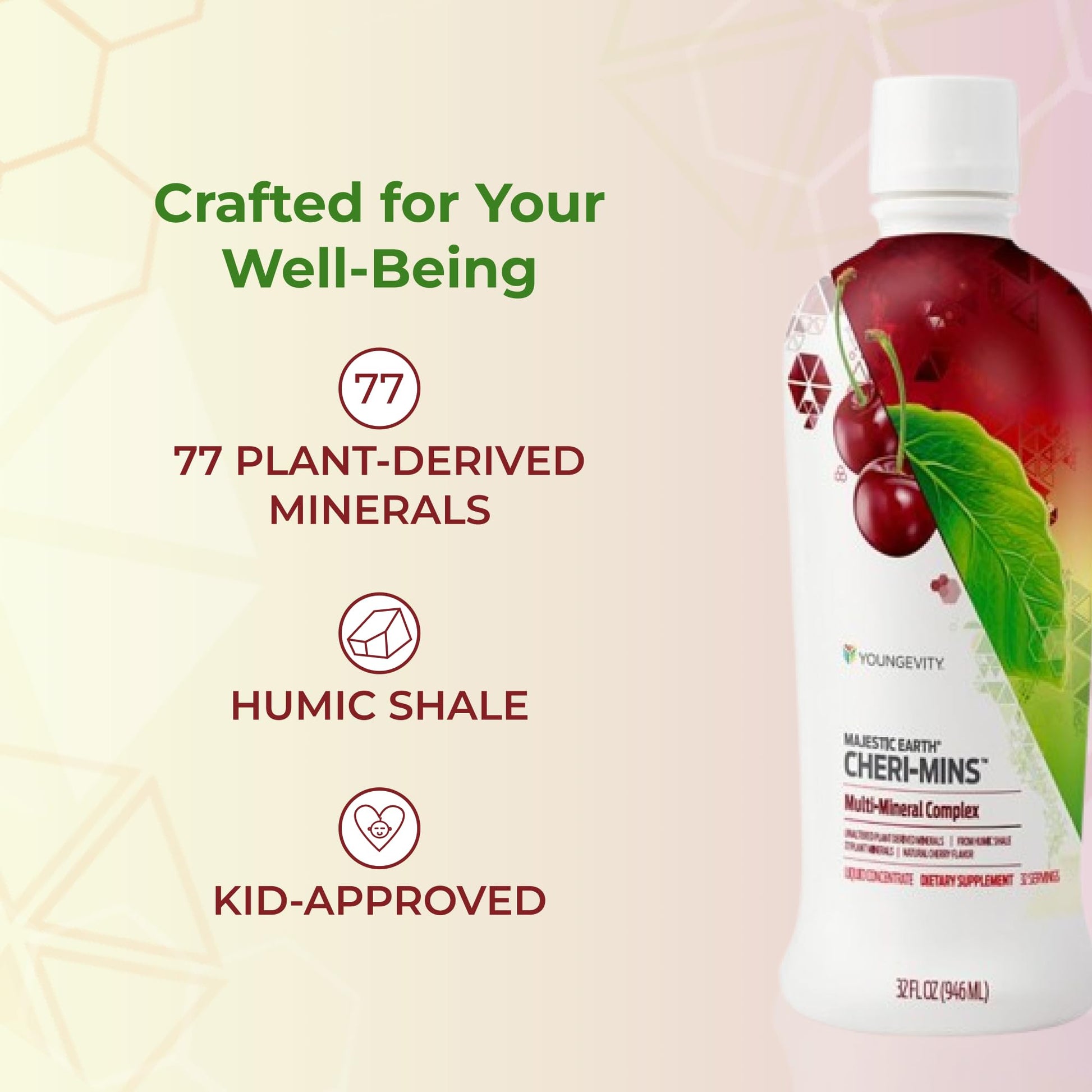 Youngevity Cheri-Mins™ Plant Derived Liquid Minerals - Great Tasting Formula - 77+ Natural Unaltered Trace Minerals - Colloidal Form Humic Shale (32 Fl Oz) YoungevityAu supplements
