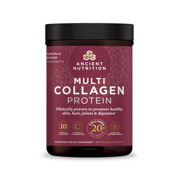 Ancient Nutrition Collagen Powder Protein with Probiotics, Unflavored Multi Collagen Protein with Vitamin C, 45 Servings, Hydrolyzed Collagen Peptides Supports Skin and Nails, Gut Health, 16oz Ancient NutritionAu supplements