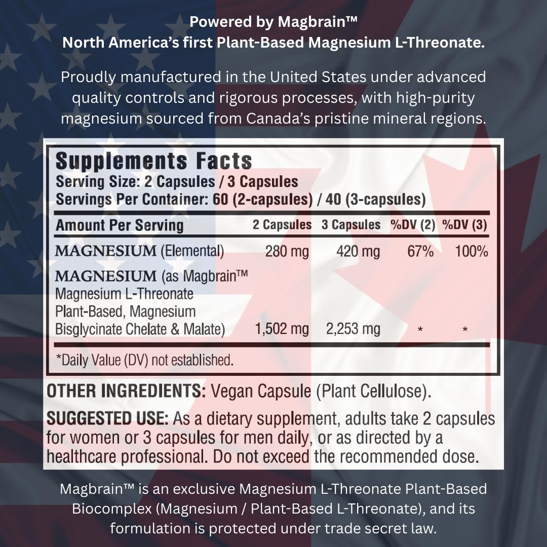 Kappa Nutrition Powered by Magbrain™ Magnesium L-Threonate Plant-Based, 420mg Elemental Magnesium (3 Capsules) from 2,253mg, 120 Vegan Capsules, Brain, Sleep & Muscle Support. KAPPA NUTRITIONAu supplements