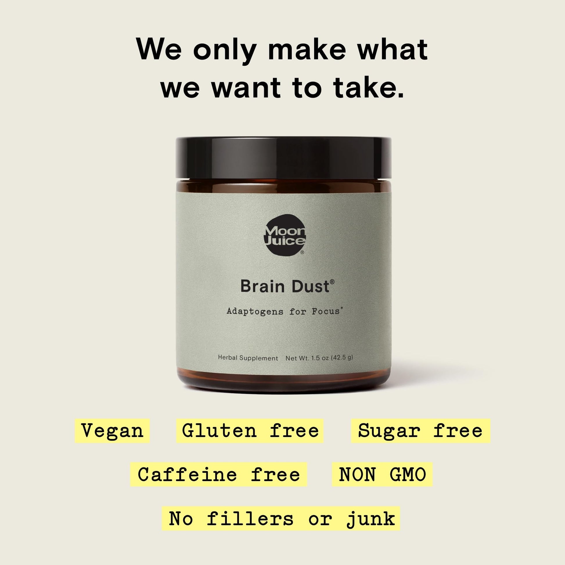 Moon Juice Brain Dust - Adaptogenic Mushroom Supplement for Memory & Focus - Lion’s Mane, Ginkgo Biloba & Ashwagandha - Caffeine-Free, Vegan Brain Supplement - 1.5 oz Moon JuiceUS supplements