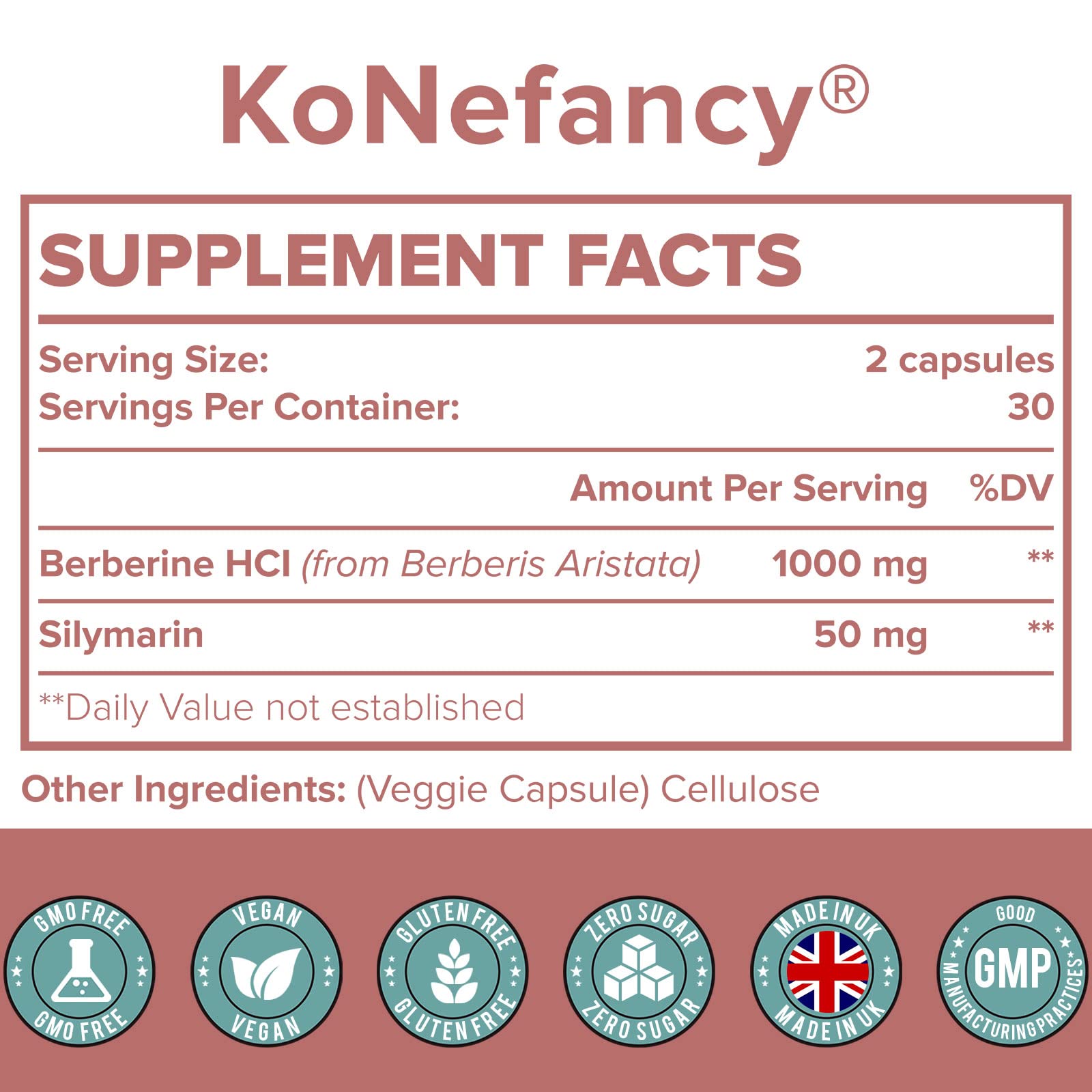 KoNefancy Berberine HCL Supplement 1000mg, High Absorption Berberine Plus Vegan KoNefancyAu supplements