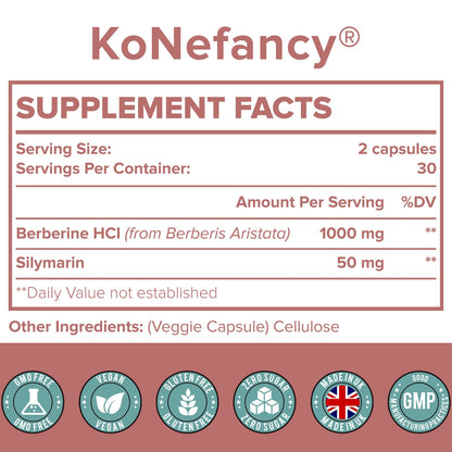 KoNefancy Berberine HCL Supplement 1000mg, High Absorption Berberine Plus Vegan KoNefancyUS supplements