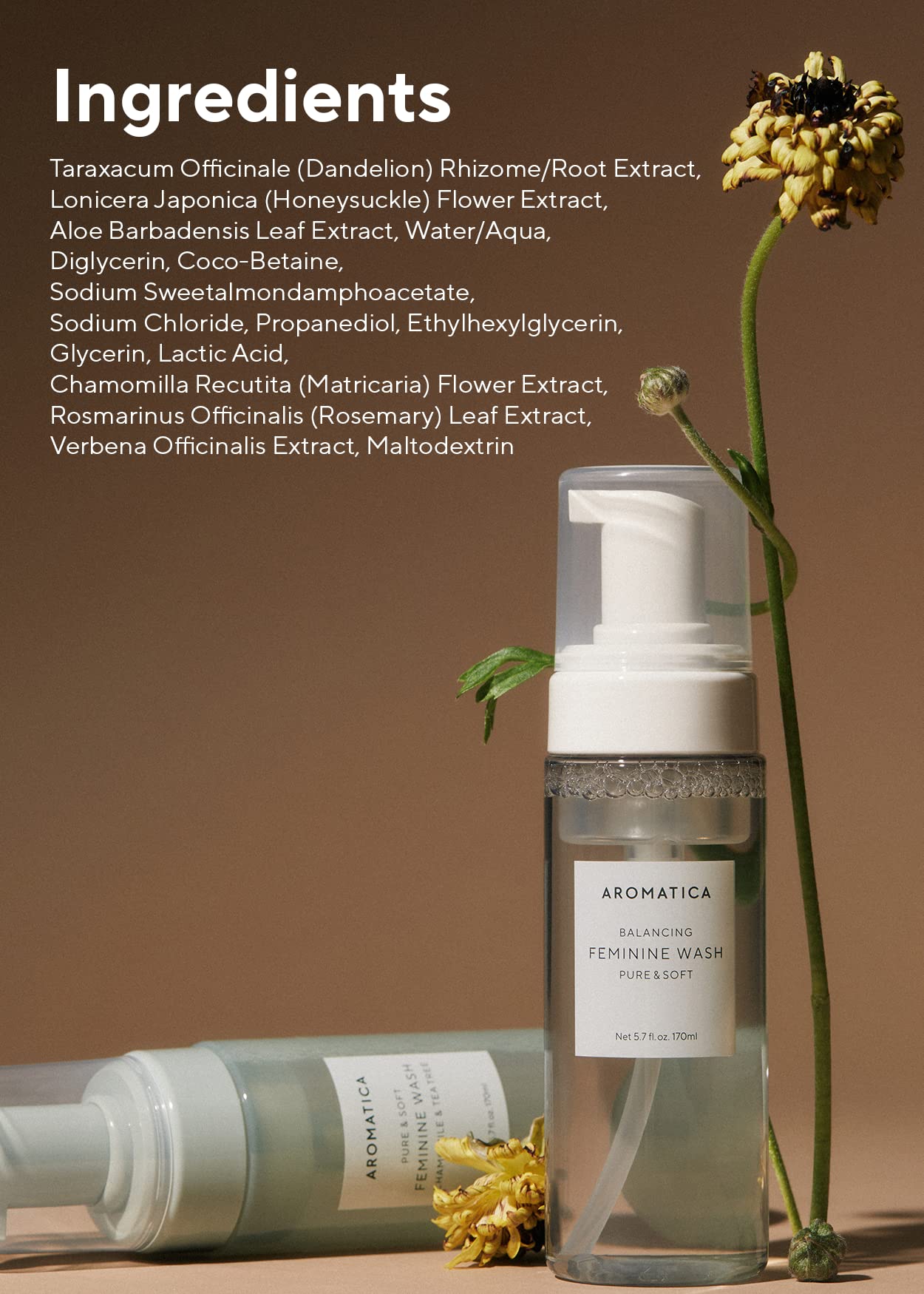 AROMATICA Pure and Soft Feminine Foaming Wash | Vegan, pH-Balanced, Natural Ingredients AROMATICAAu supplements