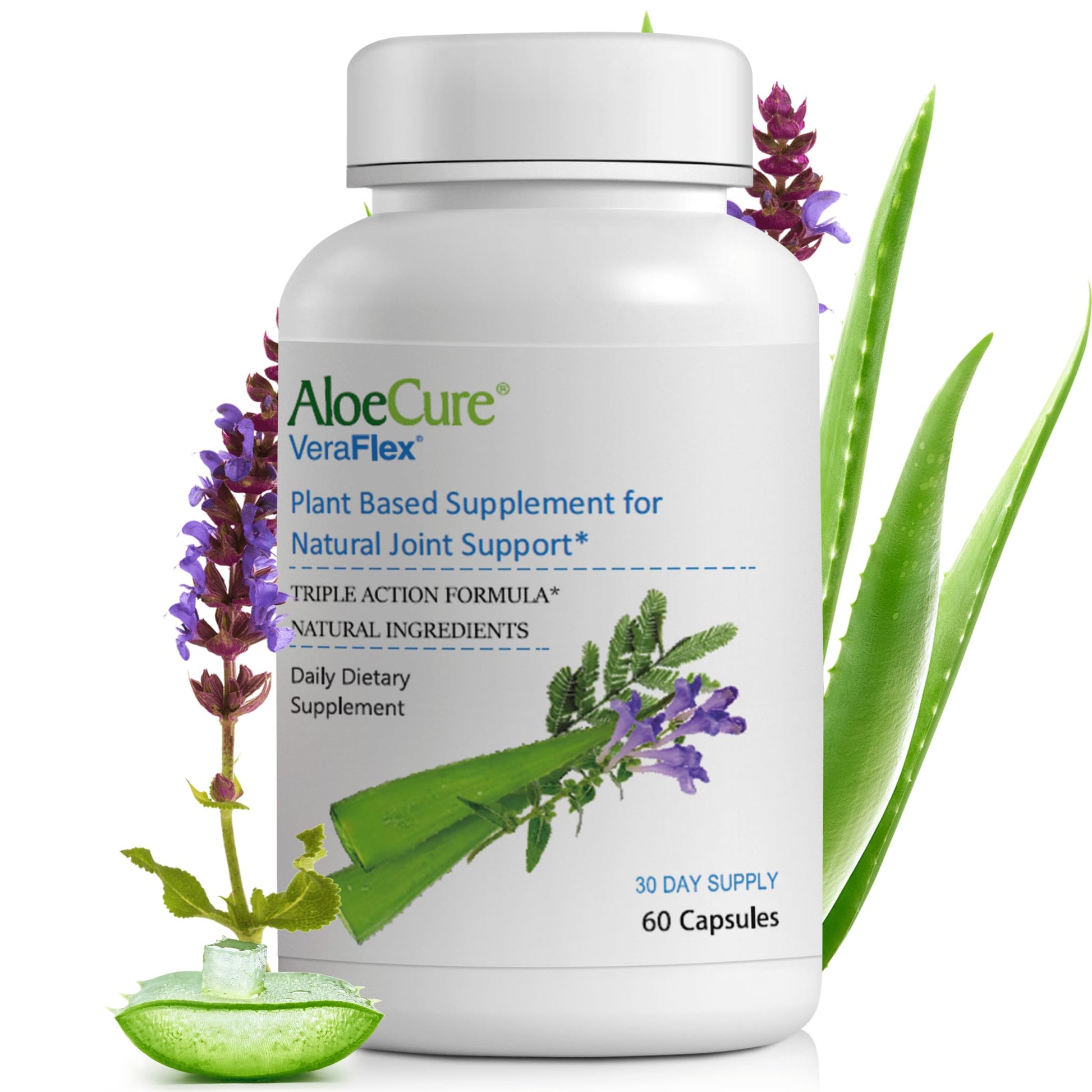 AloeCure VeraFlex Natural Joint Health, 60 Capsules, Clinically Tested Natural Plant-Based Formula to Support Comfort, Mobility and Flexibility - Featuring Organic Aloe Vera AloeCureAu supplements