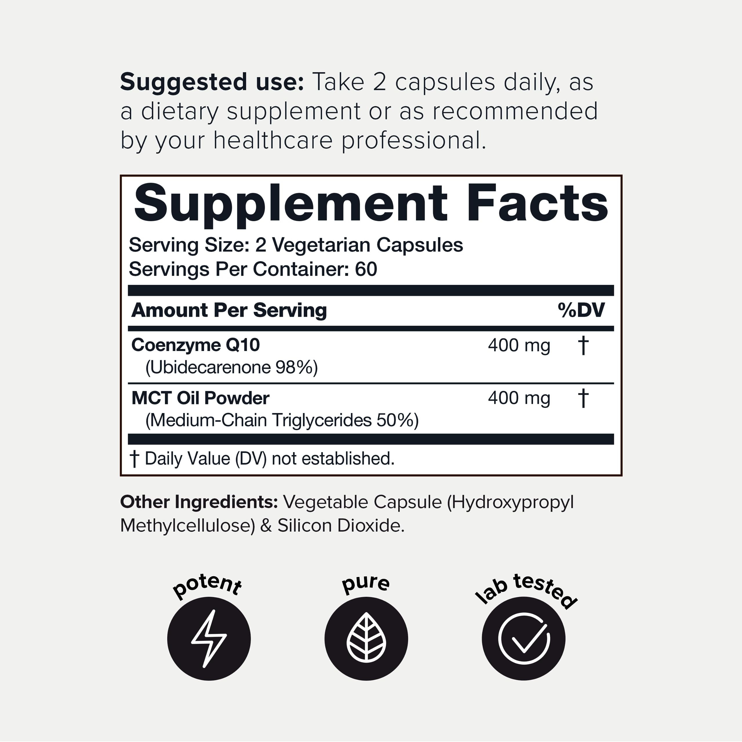 Ultra High Purity CoQ10 400mg - 98% Purified Third-Party Tested CoQ10 Supplement ToniiqUS supplements