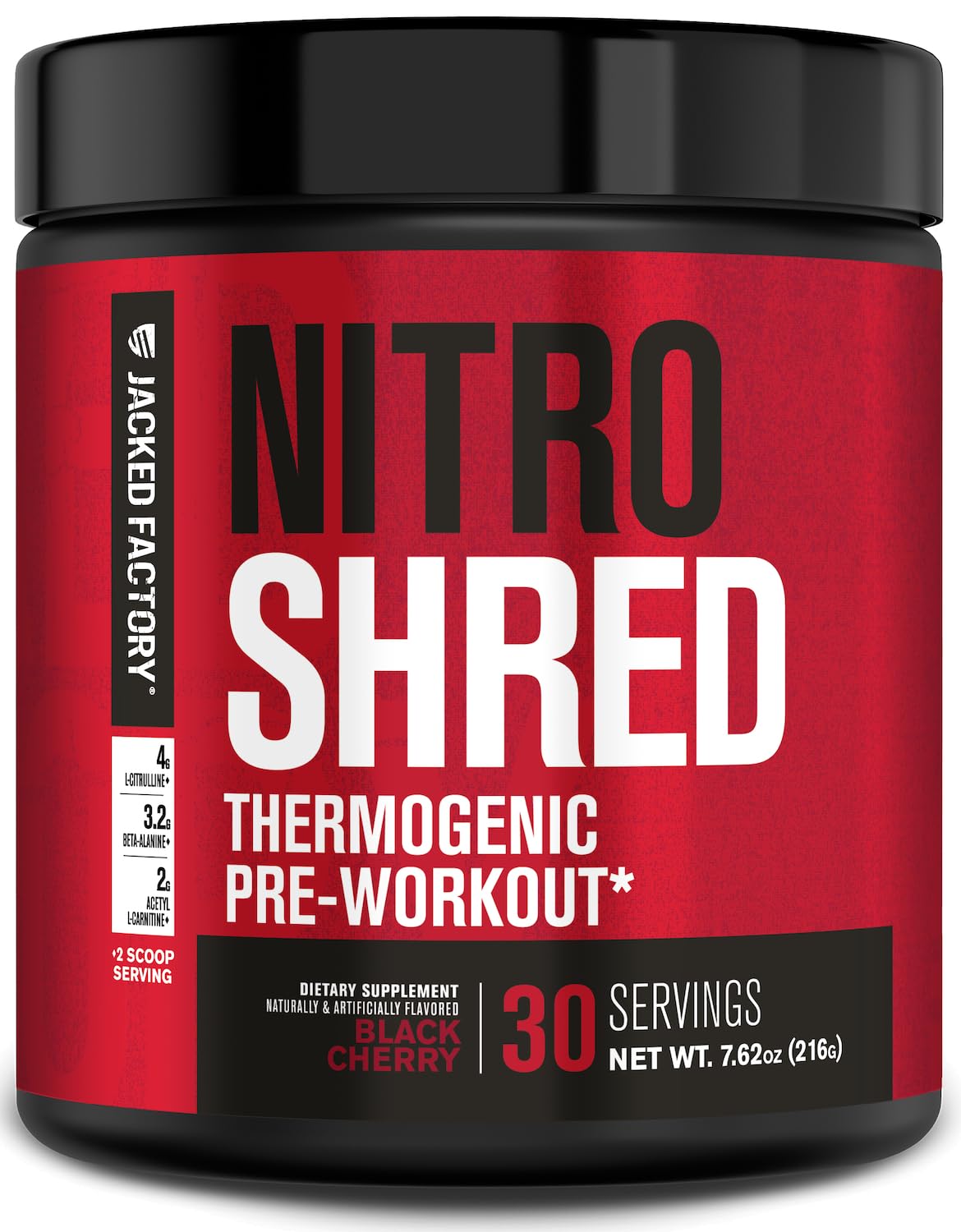 Jacked Factory NITROSURGE Shred Pre Workout Supplement - Energy Booster, Instant Strength Gains, Sharp Focus, Powerful Pumps - Nitric Oxide Booster & PreWorkout Powder Jacked FactoryUS supplements