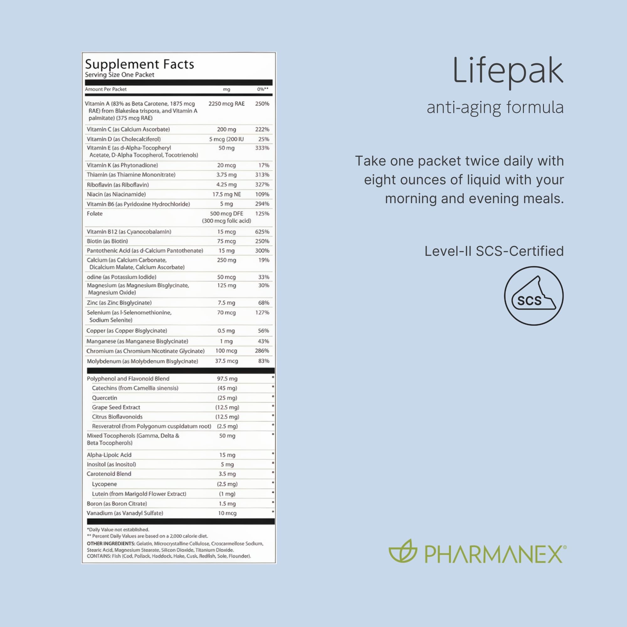 Pharmanex Nu Skin LifePak Advanced Nutritional Supplement for Adults | 60 Daily Packets | Aging, Digestive, and Gut Health Formula with Essential Vitamins, Minerals, and Phytonutrients PharmanexAu supplements
