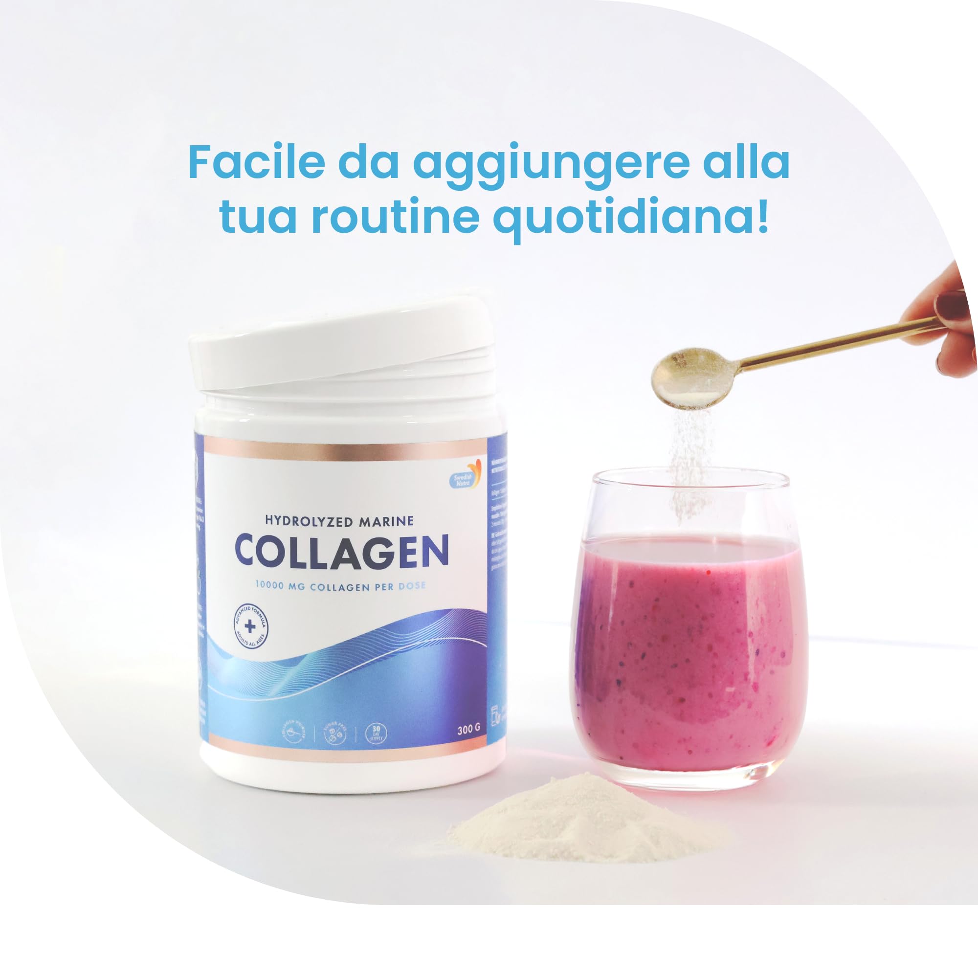 100% Marine Collagen Powder 300g I Pure Hydrolyzed Collagen Powder (Type I & III) Swedish NutraAu supplements