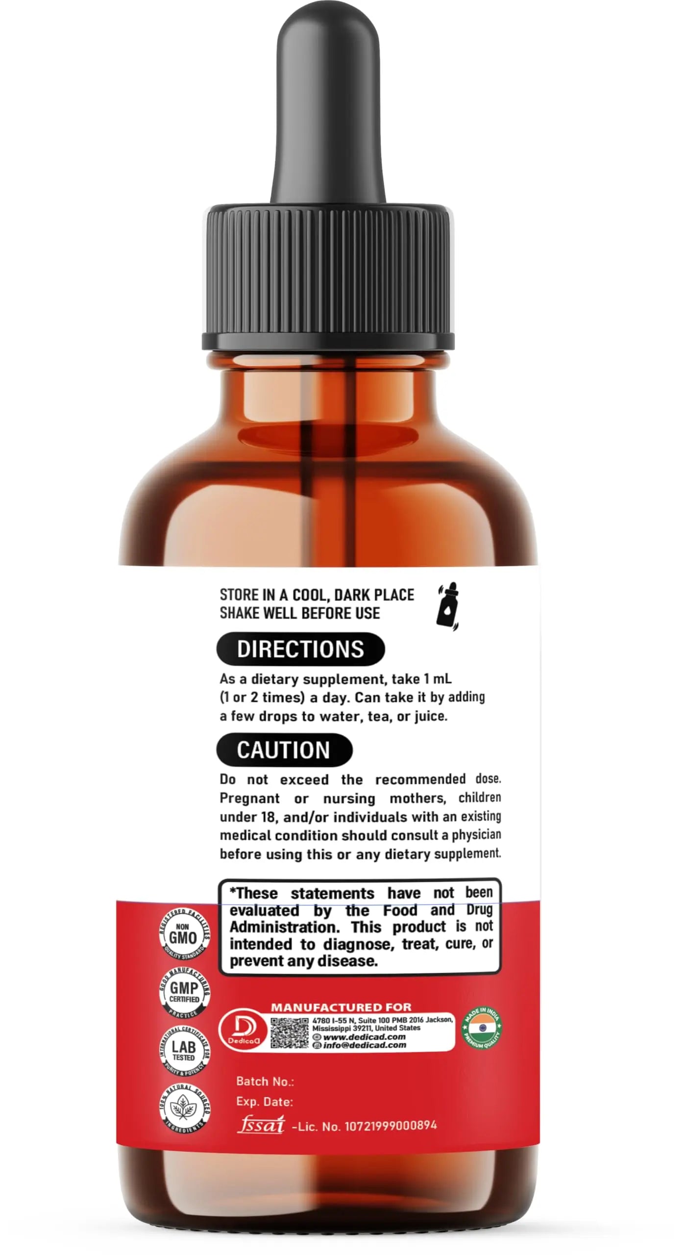 11in1 Liquid Turmeric Supplement – with Ginger, Garlic, Ceylon Cinnamon, Berberine, Ginseng, Apple Cider Vinegar – 1 Fl Oz – 30 Servings DEDICADnz supplements
