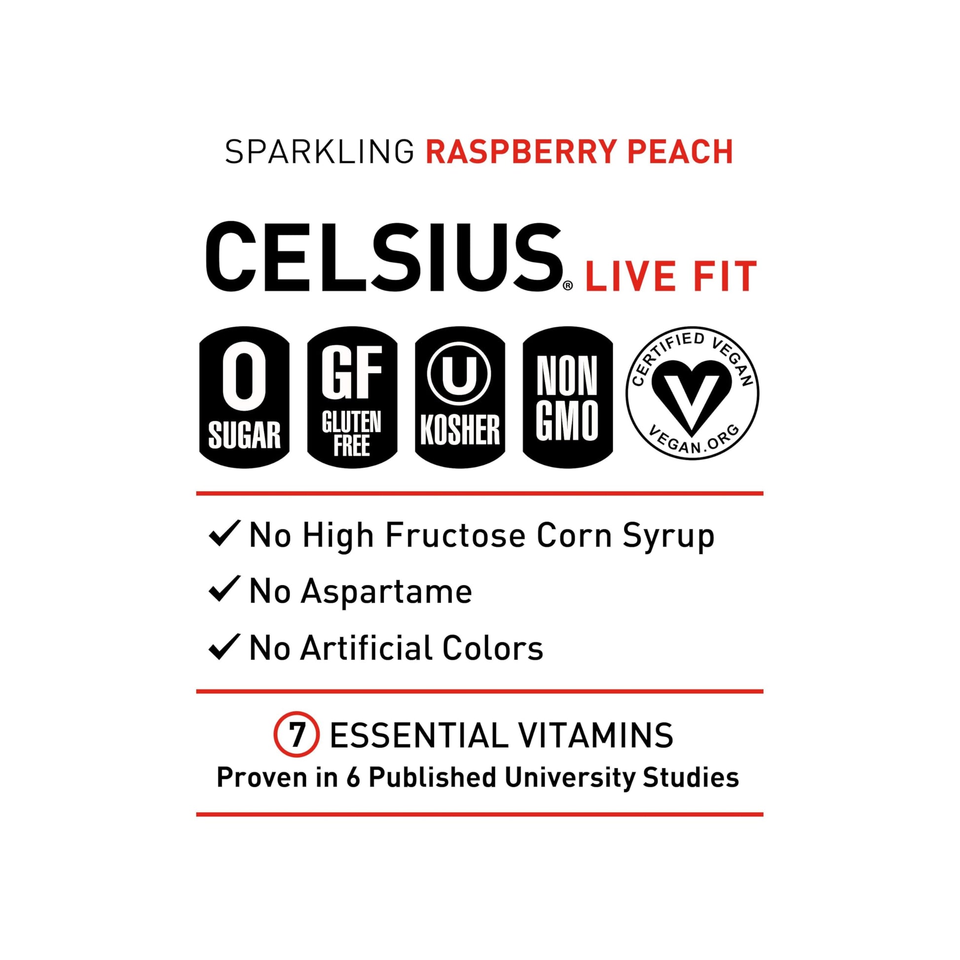 CELSIUS Sparkling Raspberry Peach, Functional Essential Energy Drink 12 Fl Oz (Pack of 12) CELSIUSUS supplements