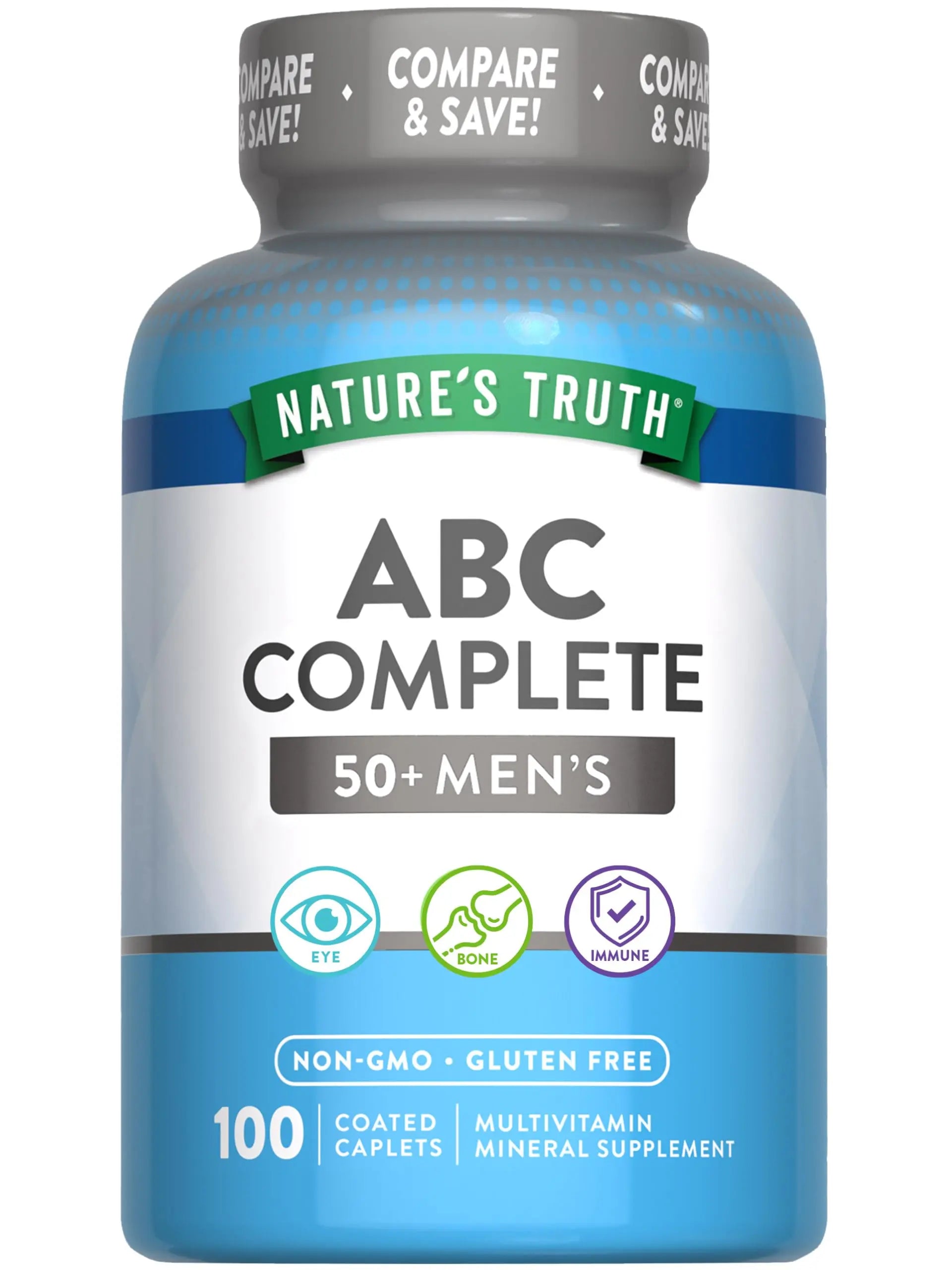 Nature's Truth Men's 50+ Multivitamin | with Vitamins A, C, E, B6 & B12 | 100 Count | Non-GMO & Gluten Free Nature's TruthAu supplements