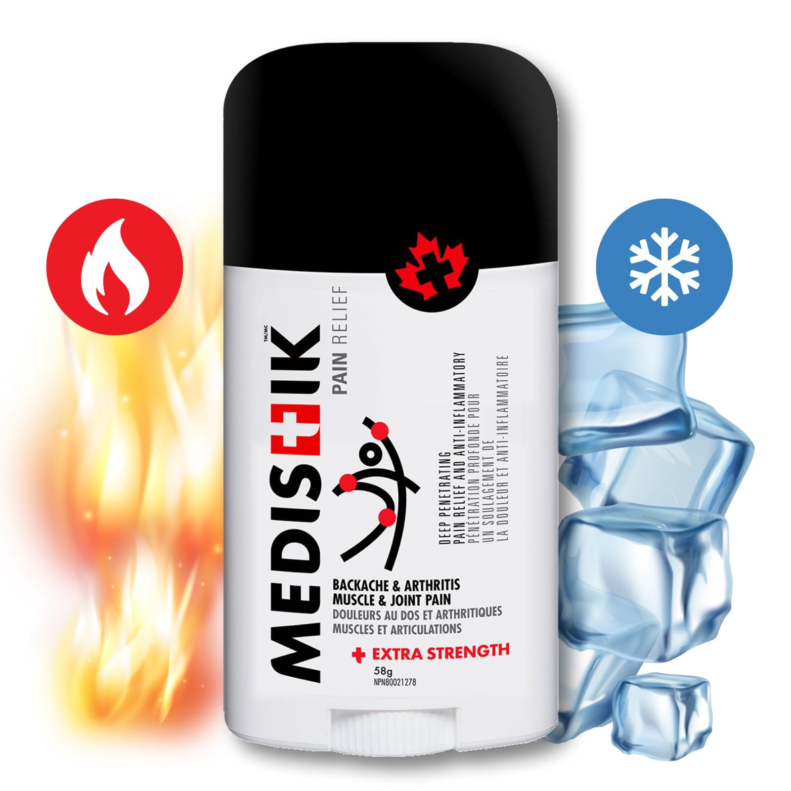 Medistik Extra Strength Pain Relief Stick. Long Lasting Topical Pain Reliever for Backache, Muscle & Joint Pain, 58g (One Pack) MedistikAu supplements