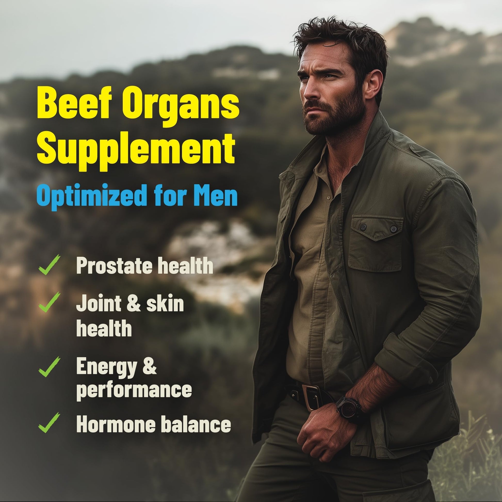 Grass Fed Beef Organ Supplement for Men - Male Optimization Pills - 6 Vital Beef Organs to Drive Prostate Health & Peak Performance, Made in USA, 90 Capsules (2 Pack) PRIMAL FURYAu supplements