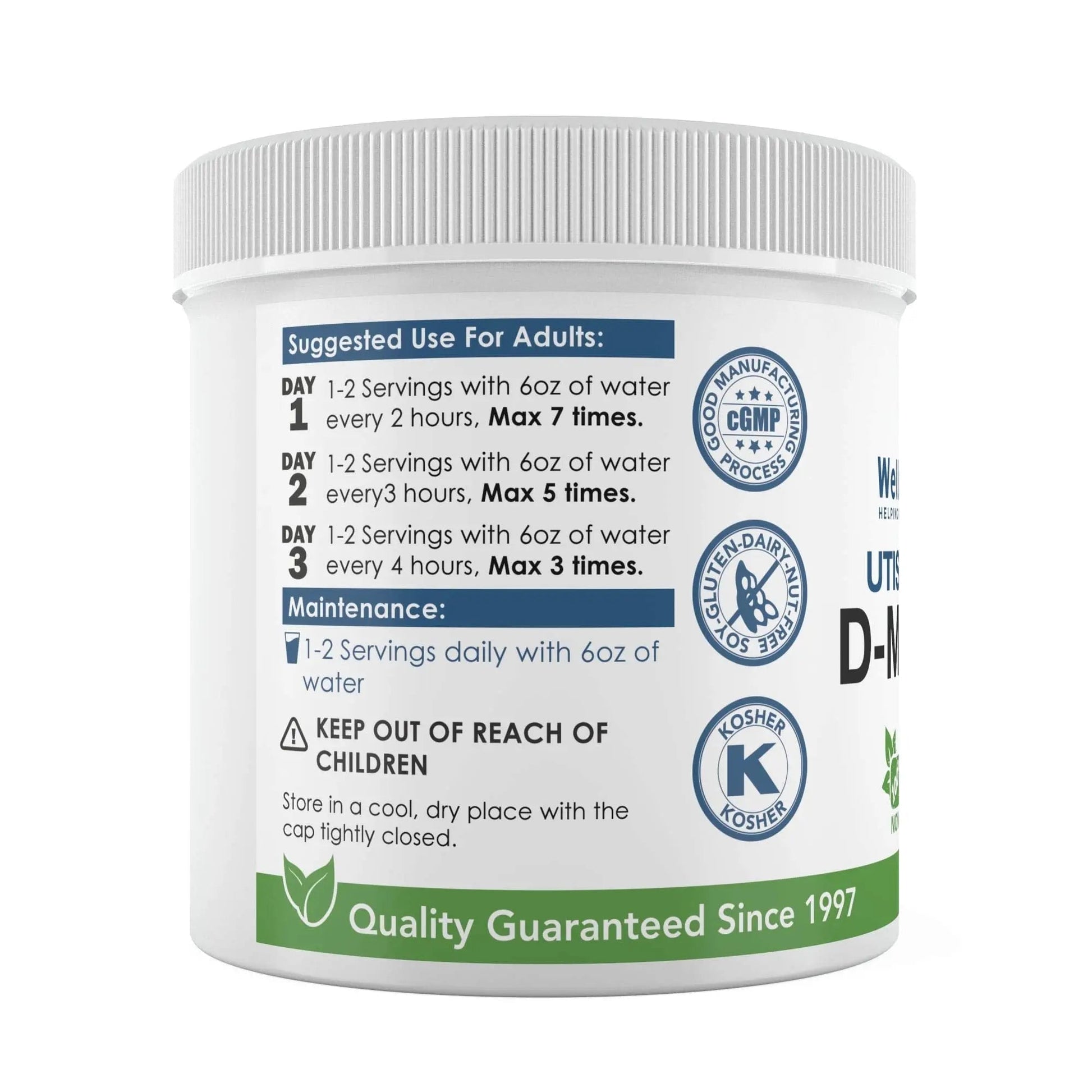 Now New UTI-Slip D Mannose Non GMO Organic Source Powder 130g jar. WellnessPartnersAu supplements