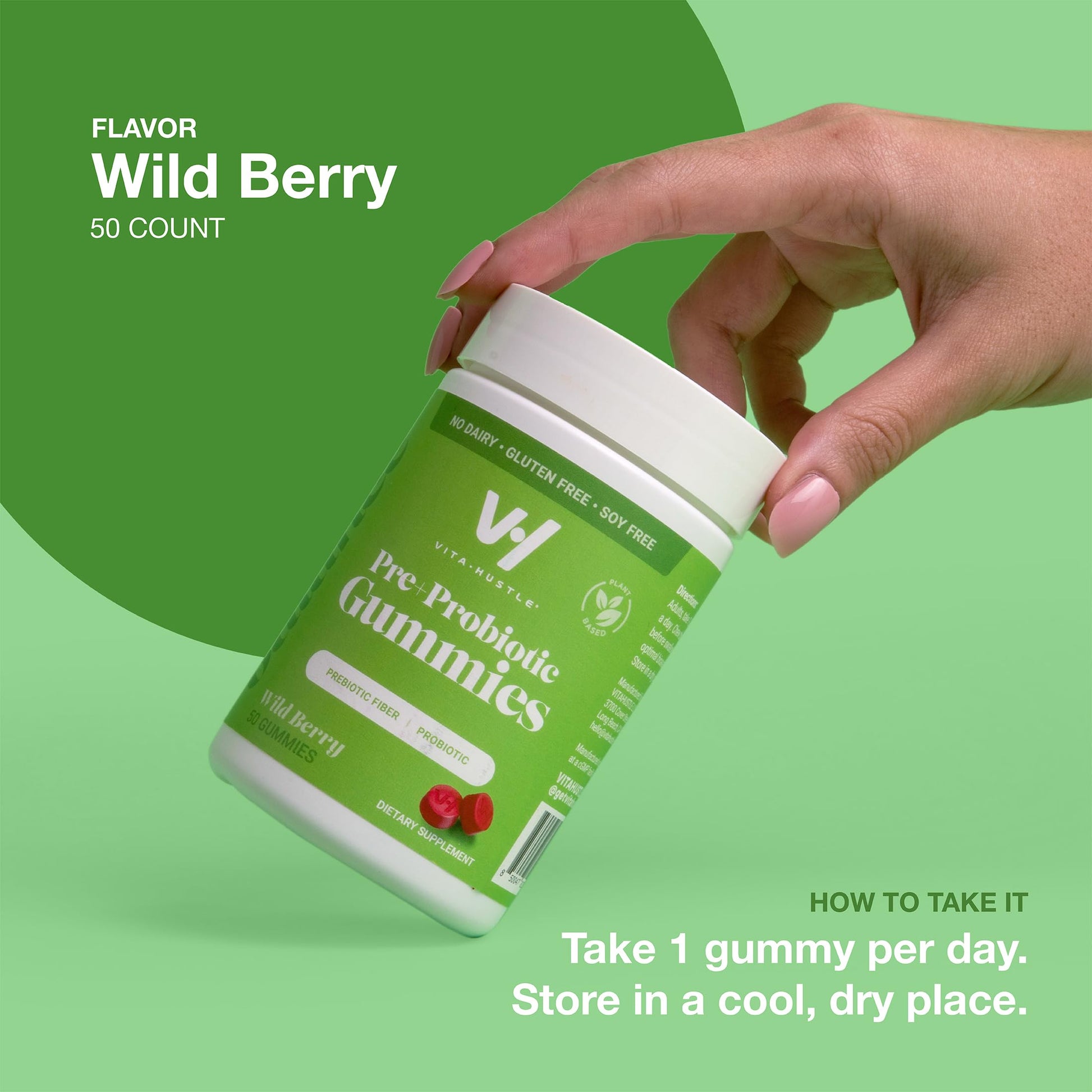 VitaHustle Probiotic Gummies + Prebiotics by Kevin Hart with Chicory Root Inulin Fiber VitaHustleUS supplements