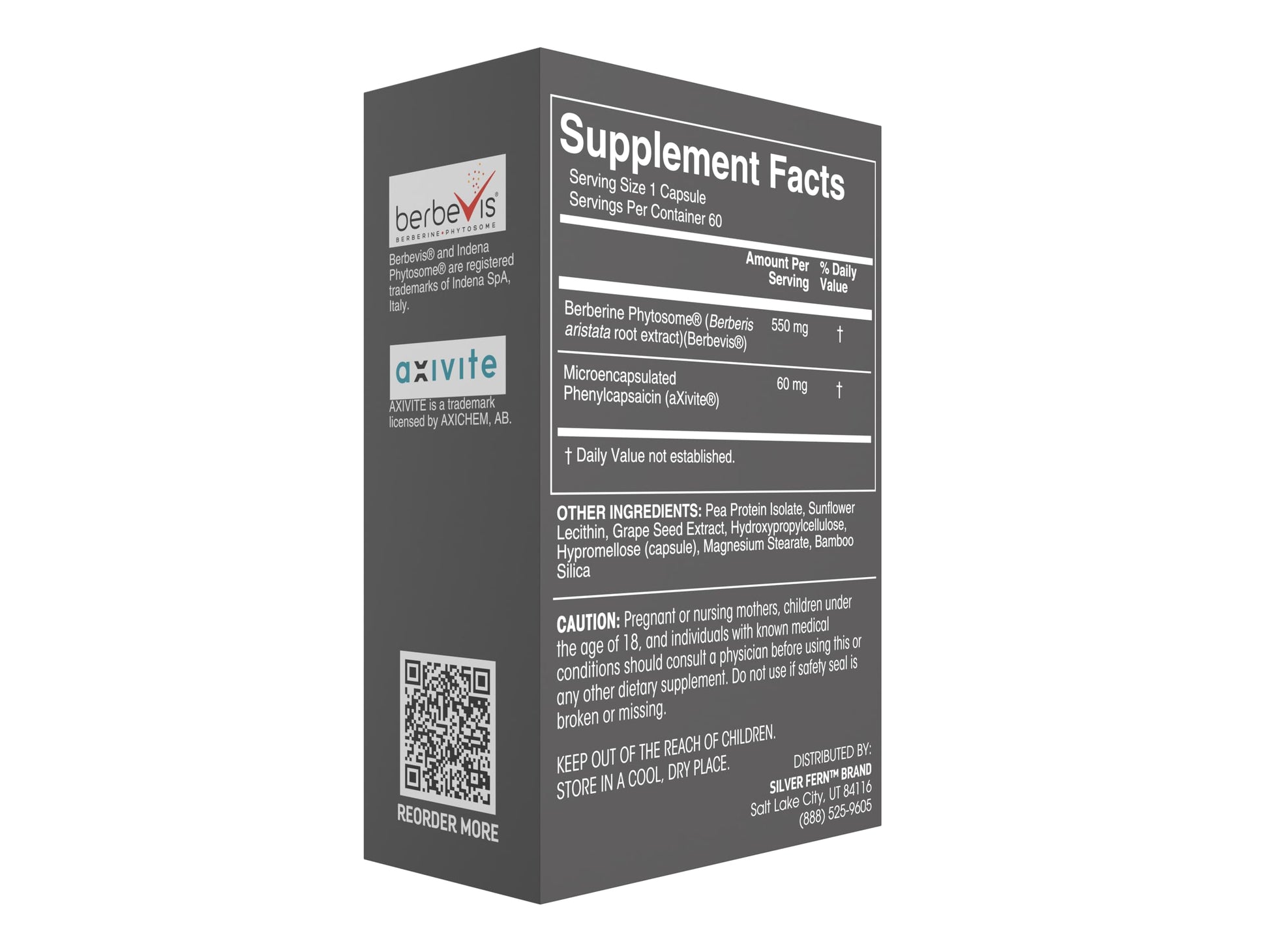 Silver Fern Brand Metabolism Supplement + Berberine Phytosome & aXivite – Supports Function & Wellness – 60 Capsules Silver FernAu supplements