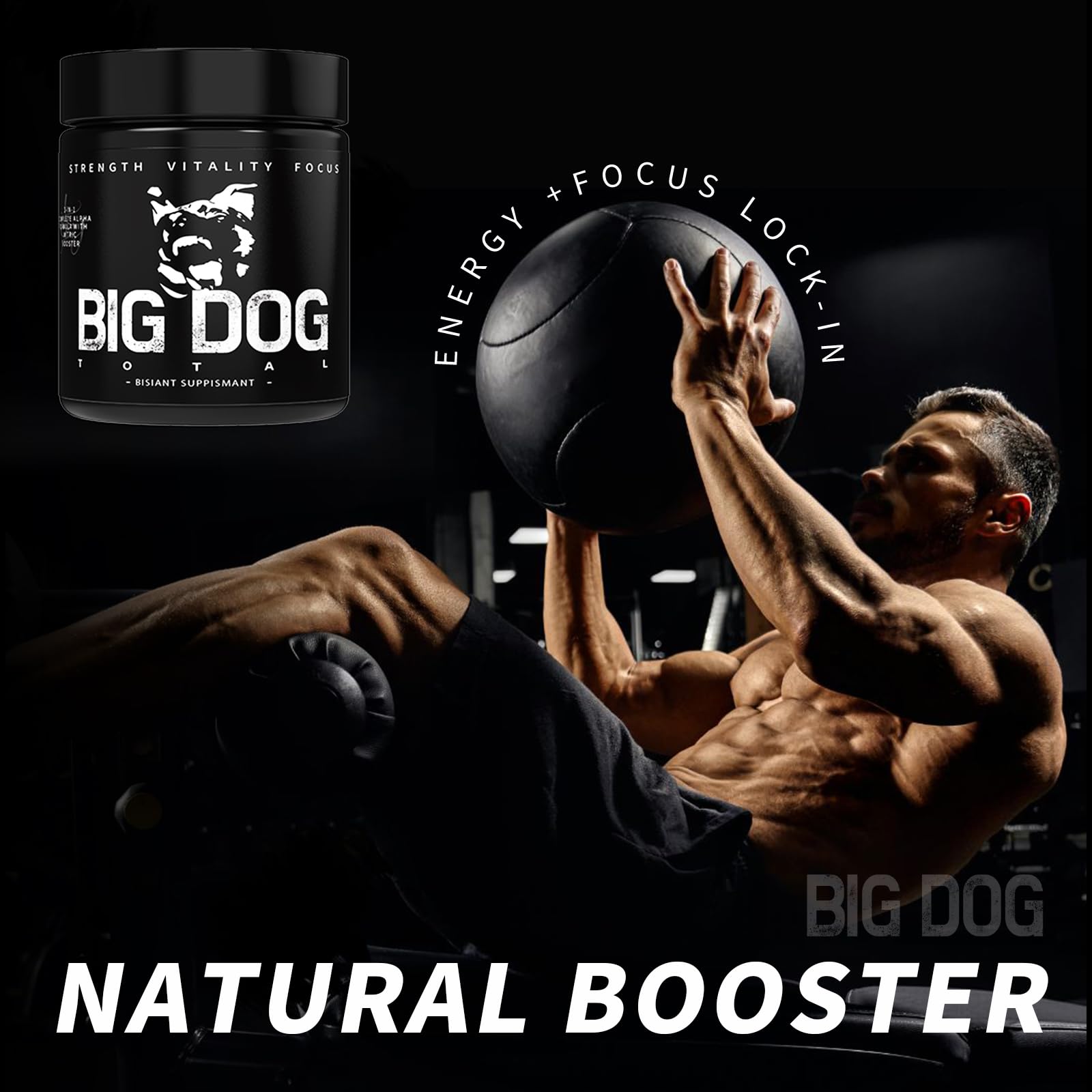 Big Dog Total Male 3-in-1 Total Alpha Blend Men’s Must-Have, Non-GMO - Natural Energy & Endurance Support, 60 Count (Big Dog Total - 1Pcs) FMRFMRAu supplements