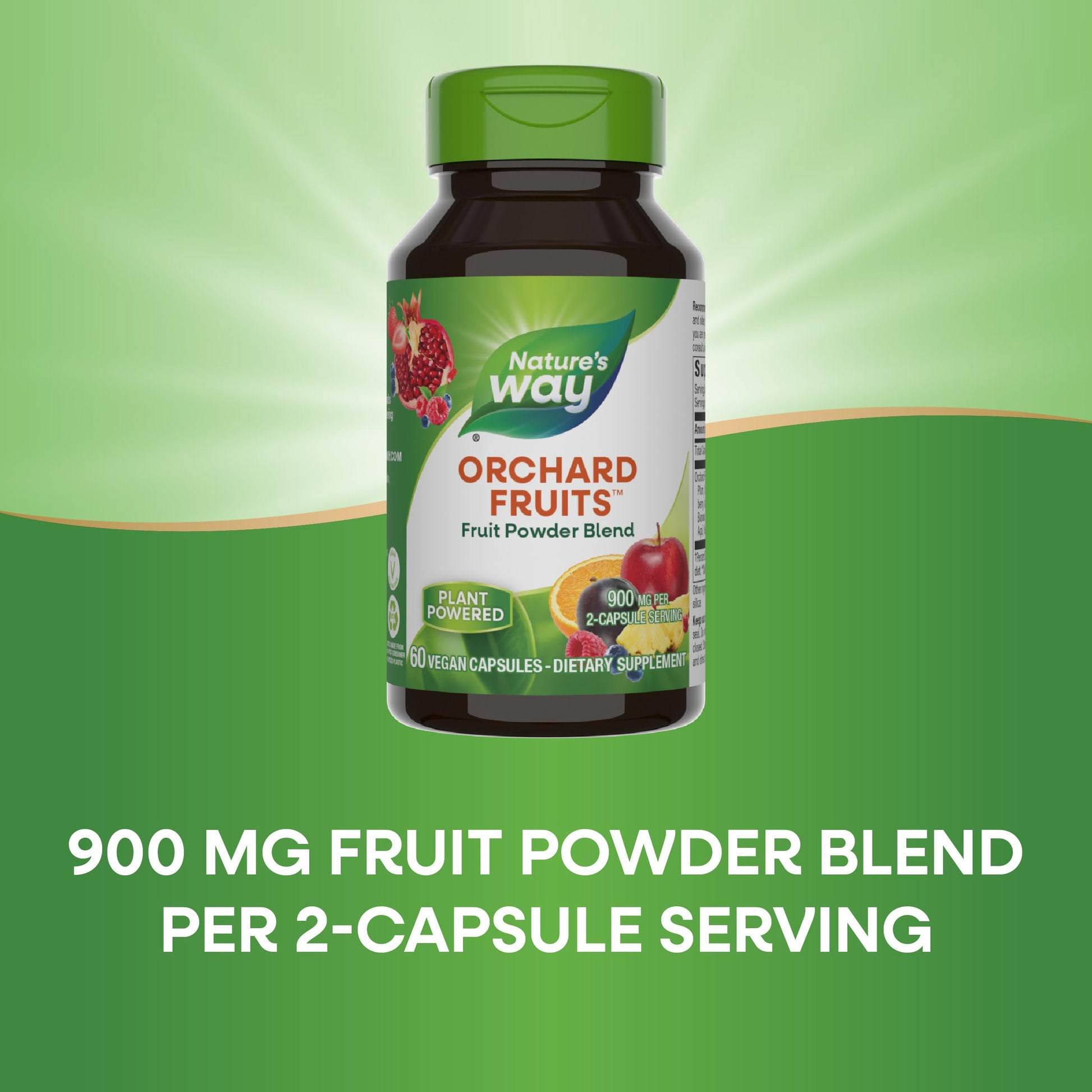 Nature's Way Orchard Fruits, Fruit Powder Blend, Contains 12 Different Fruits, 900mg Per 2-Capsule Serving, 60 Capsules Nature's WayAu supplements