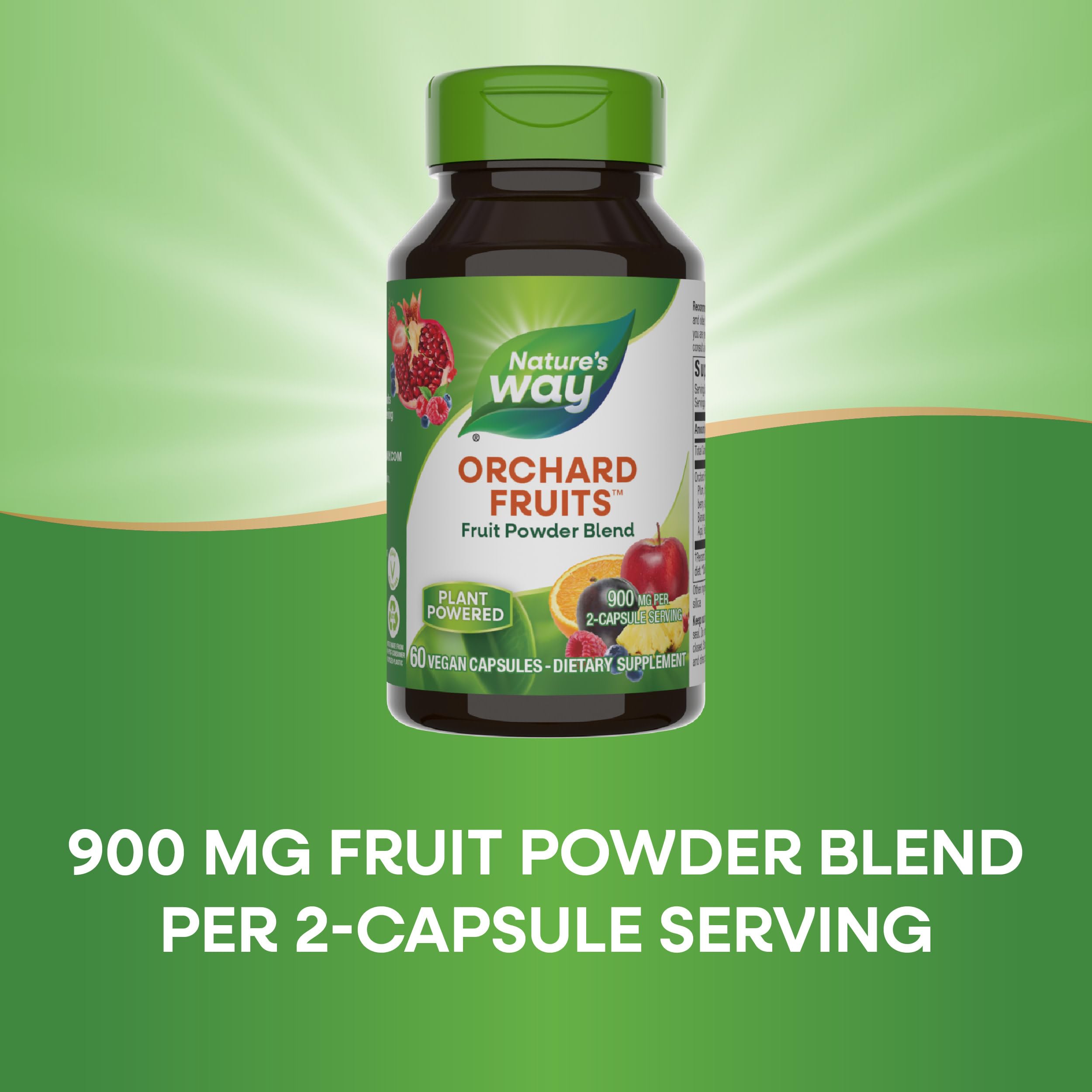 Nature's Way Orchard Fruits, Fruit Powder Blend, Contains 12 Different Fruits, 900mg Per 2-Capsule Serving, 60 Capsules Nature's WayAu supplements