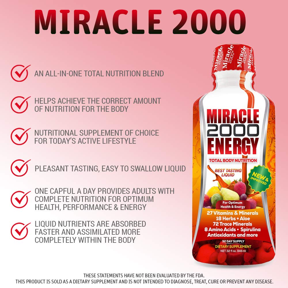Century Systems - Miracle 2000, Complete Liquid Multivitamin and Mineral Supplement with Amino Acids and Antioxidants, 32 Ounces Century SystemsAu supplements