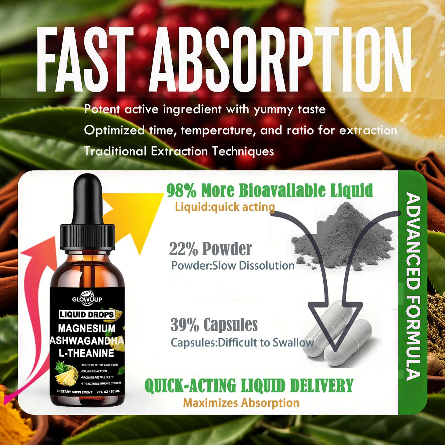 Cortisol Supplements for Women & Men, Cortisol Reducer Manager Detox Liquid Drops Extra Strength Magnesium Glycinate 200mg, L-Theanine & Ashwagandha丨Hormone Balance, Relaxation & Recess Mood GLOVVUUPAu supplements