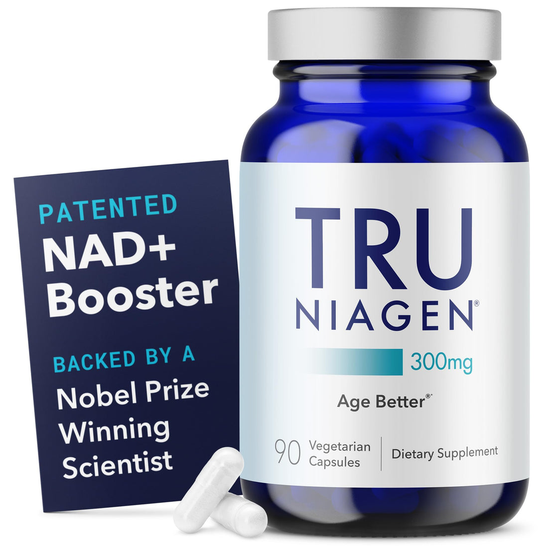 TRU NIAGEN Patented NAD Supplement for Brain Function, Anti Aging & Cell Regeneration, 300mg Niagen, 90 Servings | Supports Cellular Energy, Muscle | Nicotinamide Riboside (NR) Take 1 Daily | 1 Bottle TRU NIAGENUS supplements