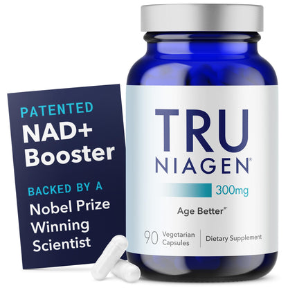 TRU NIAGEN Patented NAD Supplement for Brain Function, Anti Aging & Cell Regeneration, 300mg Niagen, 90 Servings | Supports Cellular Energy, Muscle | Nicotinamide Riboside (NR) Take 1 Daily | 1 Bottle TRU NIAGENUS supplements