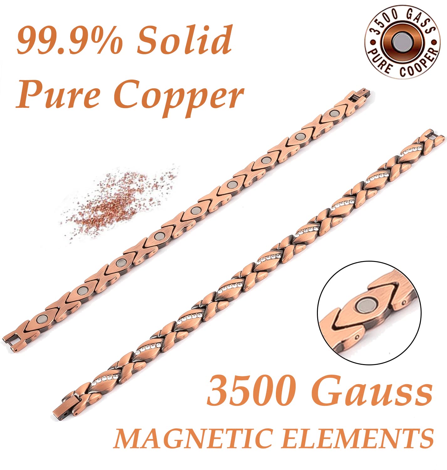 Vicmag Copper Bracelet for Women 99.9% Solid Pure Copper Valentine's Day Gift for Her with Adjustment Tool VicmagAu supplements