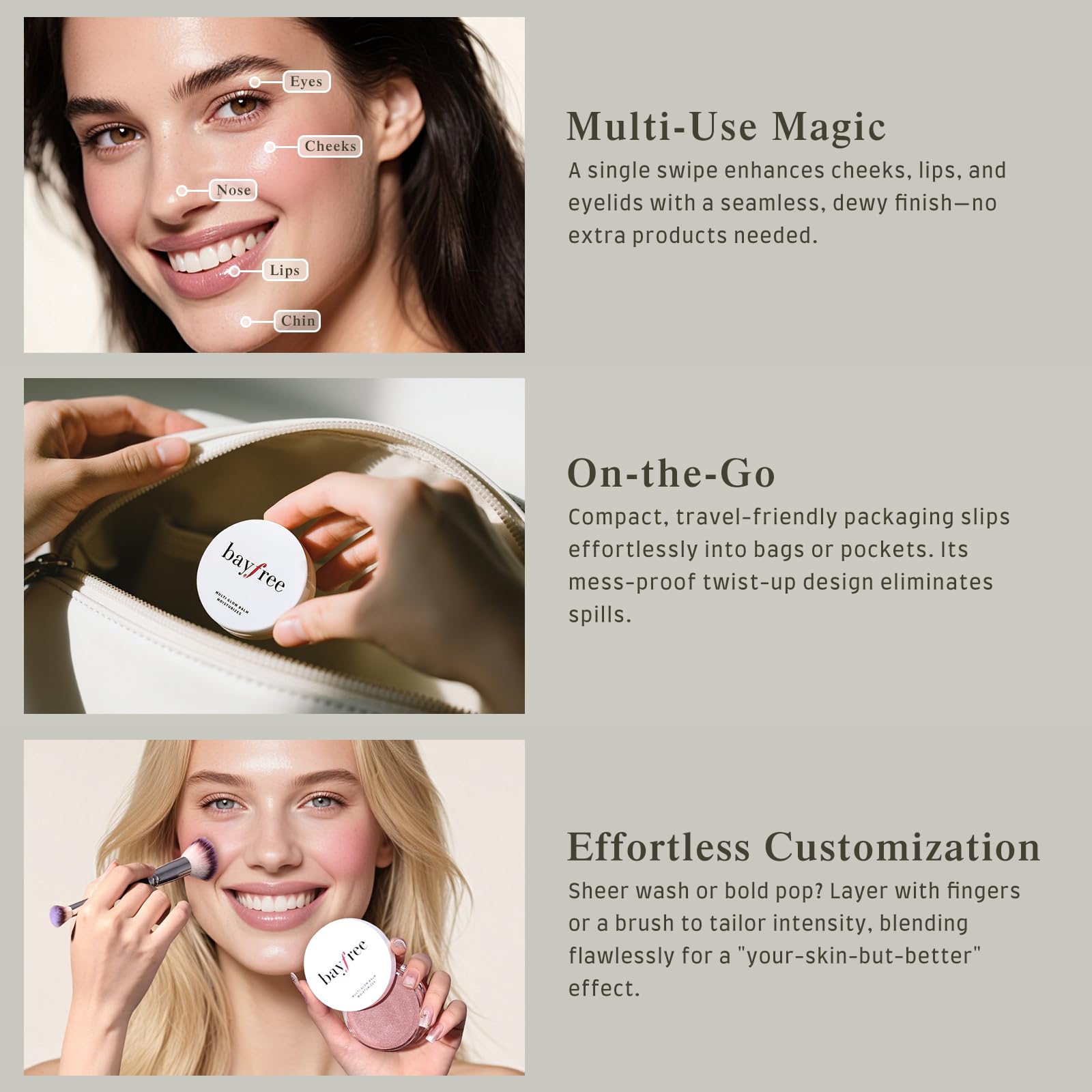 bayfree Multi Glow Balm, Cream Blush for Cheeks, Blush Balm Face Makeup, Radiant Finish, Hydrating, Creamy, Lightweight & Blendable Color, Face Makeup 0.63 Oz bayfreeAu supplements
